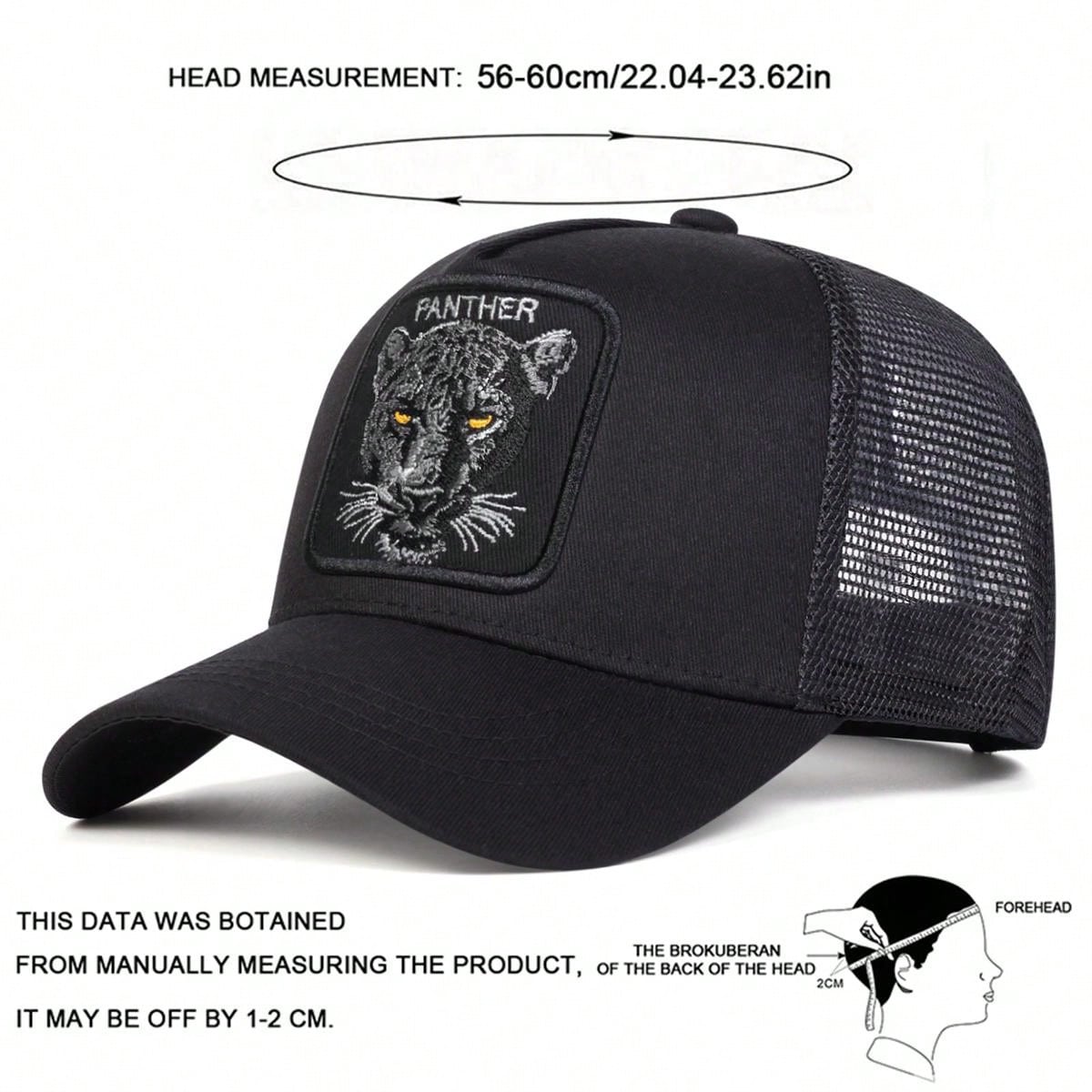 1 pièce Casquette de baseball pour hommes avec broderie léopard, casquette en filet décontractée pour une protection solaire en extérieur lors des voyages ou de vacances à la plage au printemps et en automne