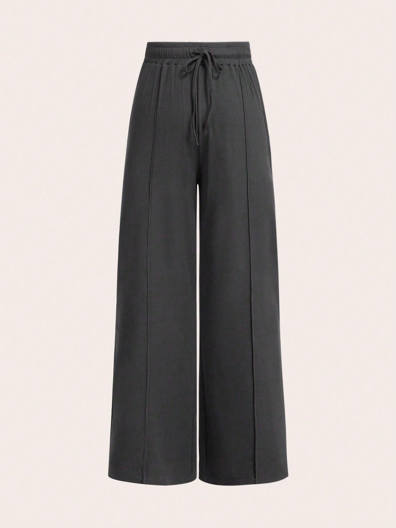 Flirla 2 pièces/Set Combinaison grise col en U grande taille jambes évasées, combinaison ajustée décontracté mode minimaliste pour sortie