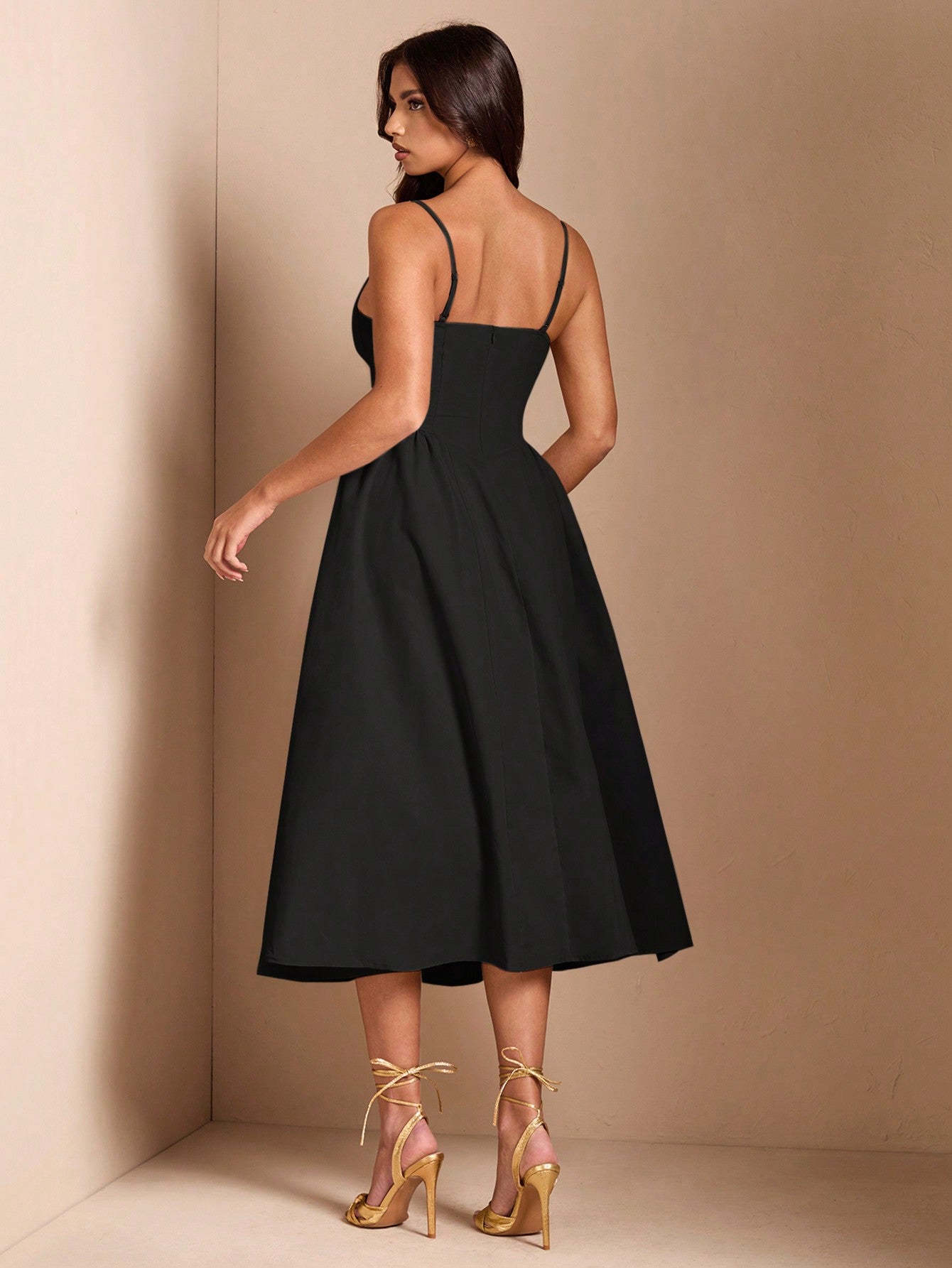 SHEIN BAE Élégante robe longue en tulle pour femmes, convient pour les sorties décontractées, les sorties, les fêtes de boîte de nuit, la saison d'automne