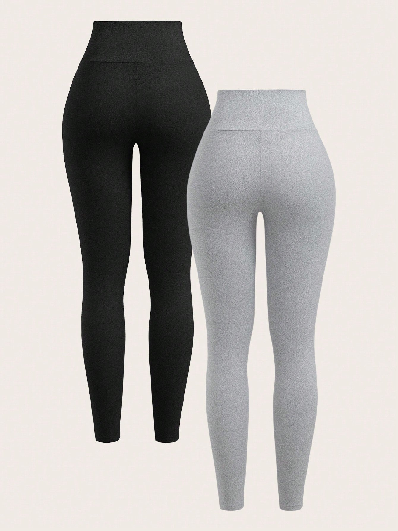 SHEIN EZwear Leggings décontracté moulants asymétriques taille étroite de couleur unie pour femmes
