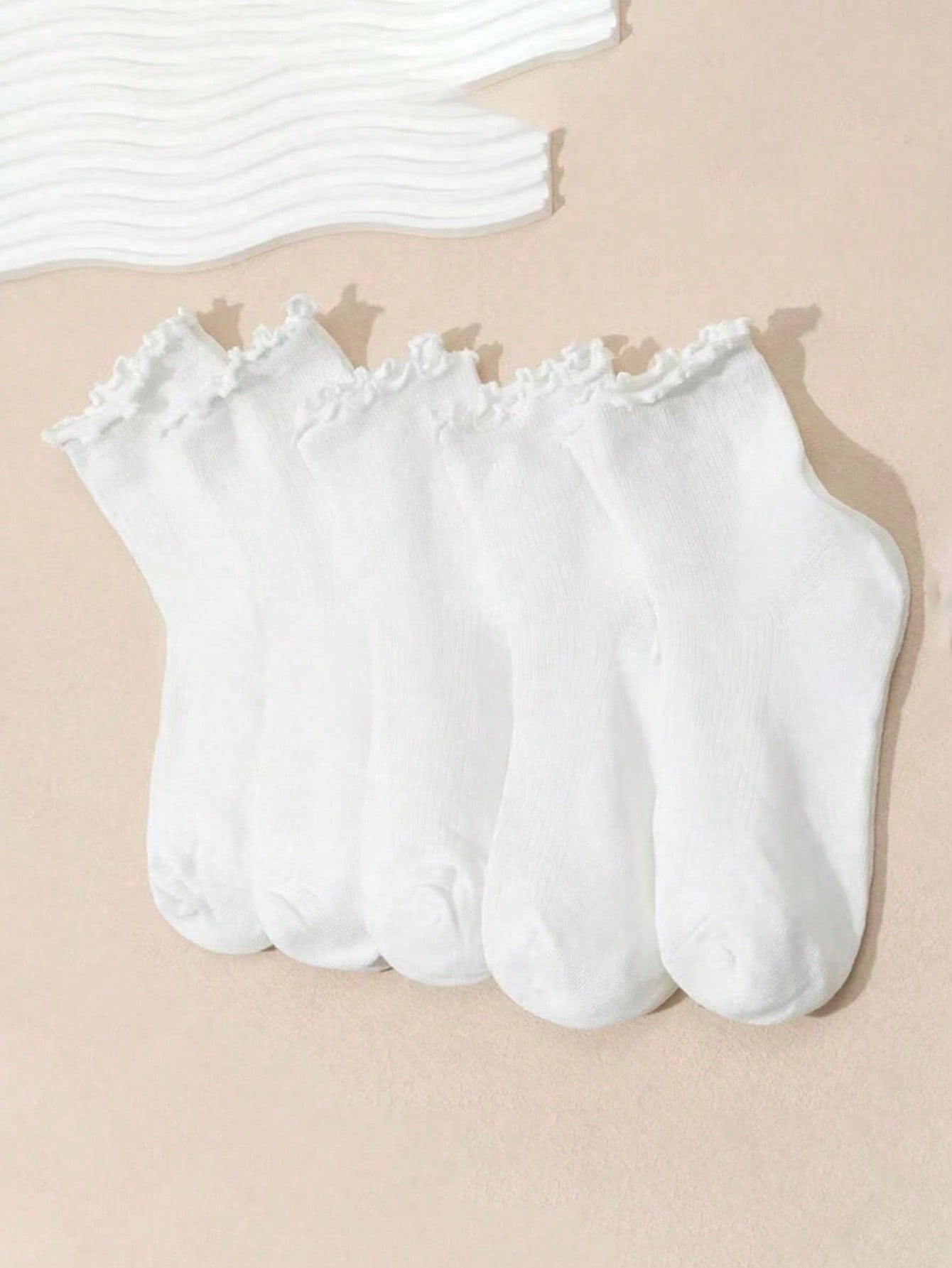 6 paires de chaussettes mi-mollet japonaises tendance, simples, au style universitaire britannique tendance, avec bordure en forme de champignon