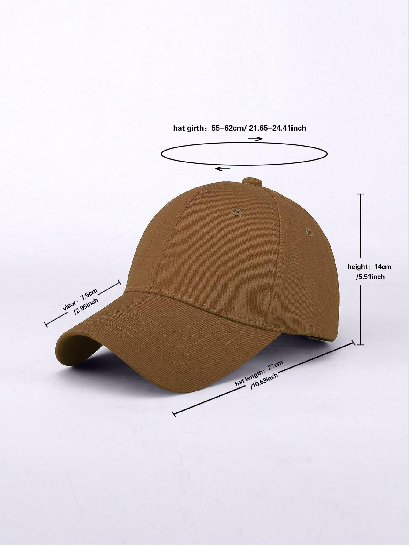 1 pièce Casquette de baseball simple, casual et ajustable de couleur unie, unisexe