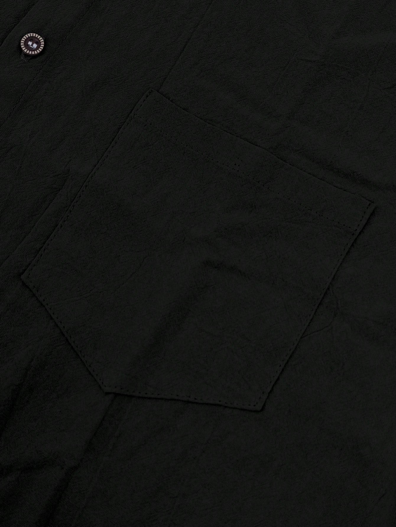 2 pièces/Set Tenue en lin pour homme, chemise à manches courtes boutonnée simple unie et pantalon