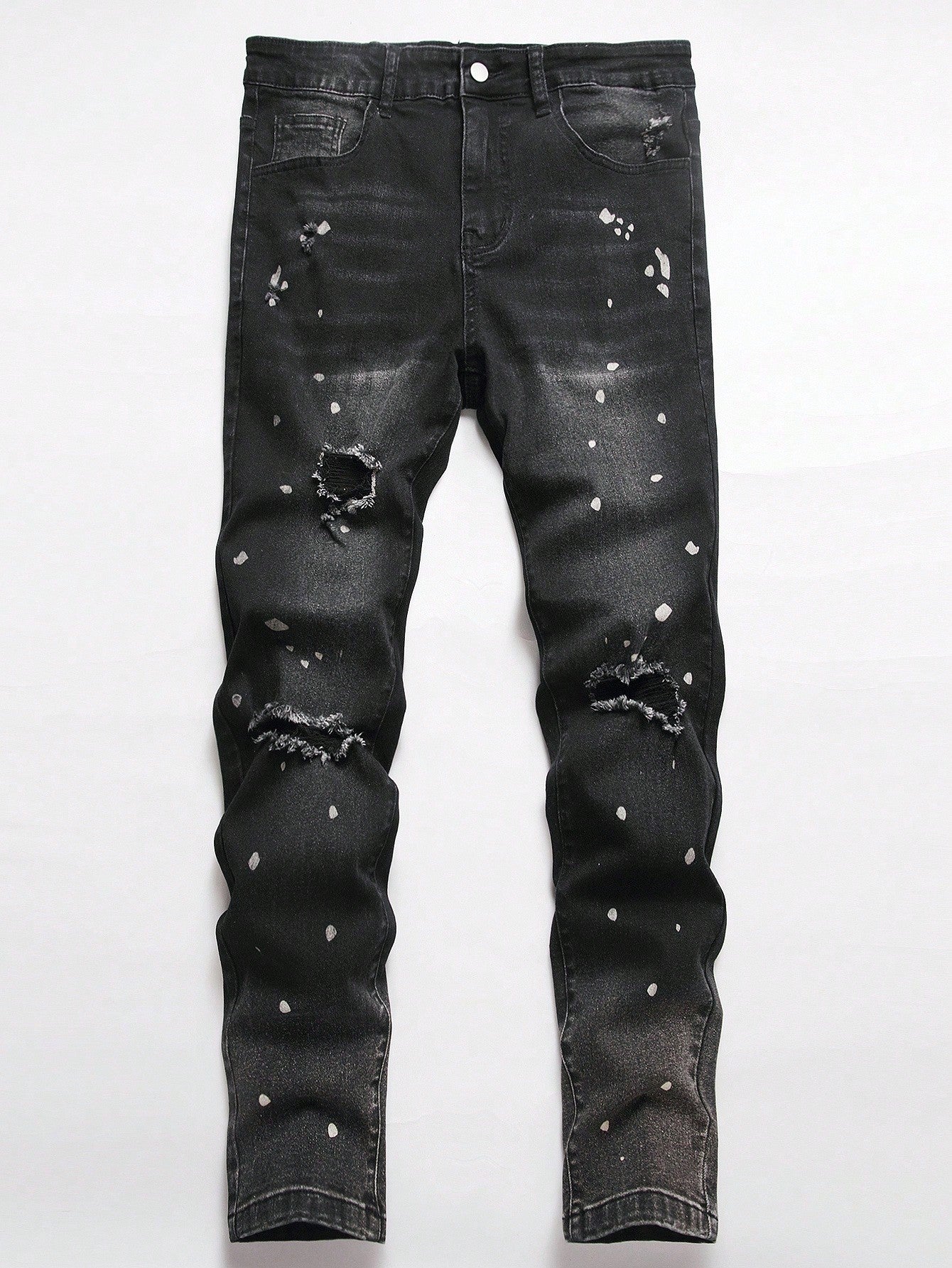 Manfinity LEGND Jeans en denim délavé simple avec poche pour hommes, portés tous les jours de façon décontractée
