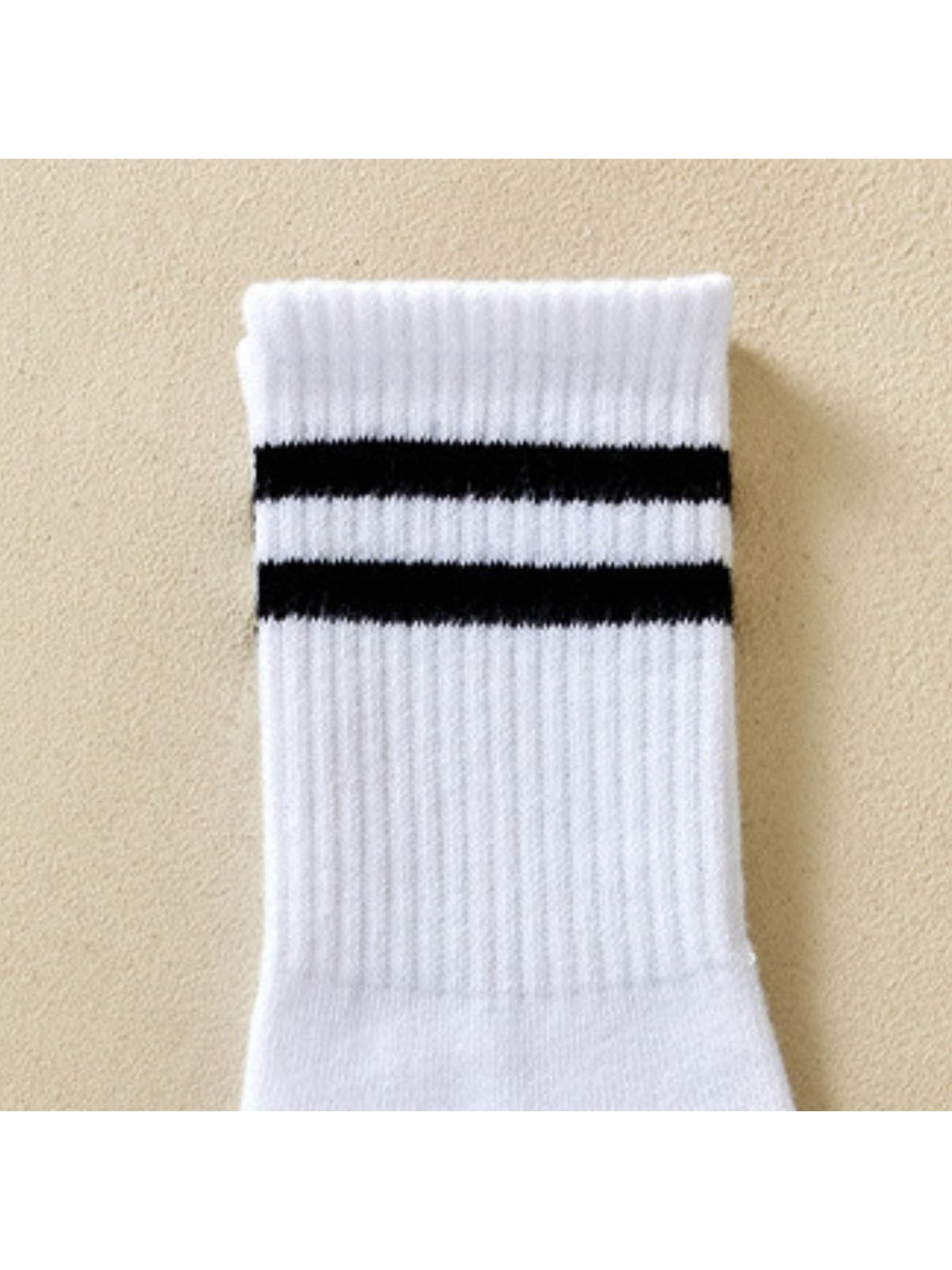 4 paires/set Chaussettes Mi-Mollet Pour Femme À Rayures Décontracté Sport Respirant