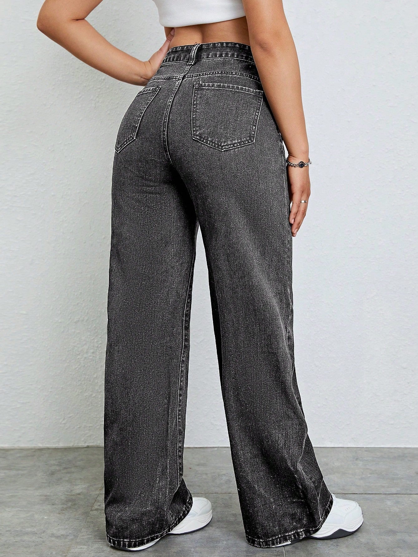 SHEIN EZwear Jean Droit Taille Haute