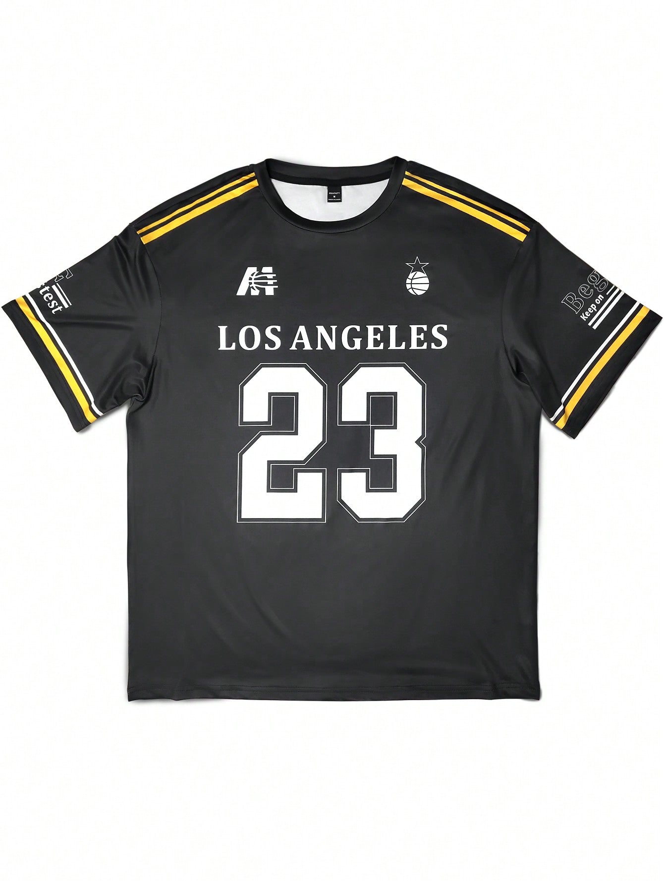 T-shirt casual en jersey à manches courtes pour homme avec imprimé de lettres
