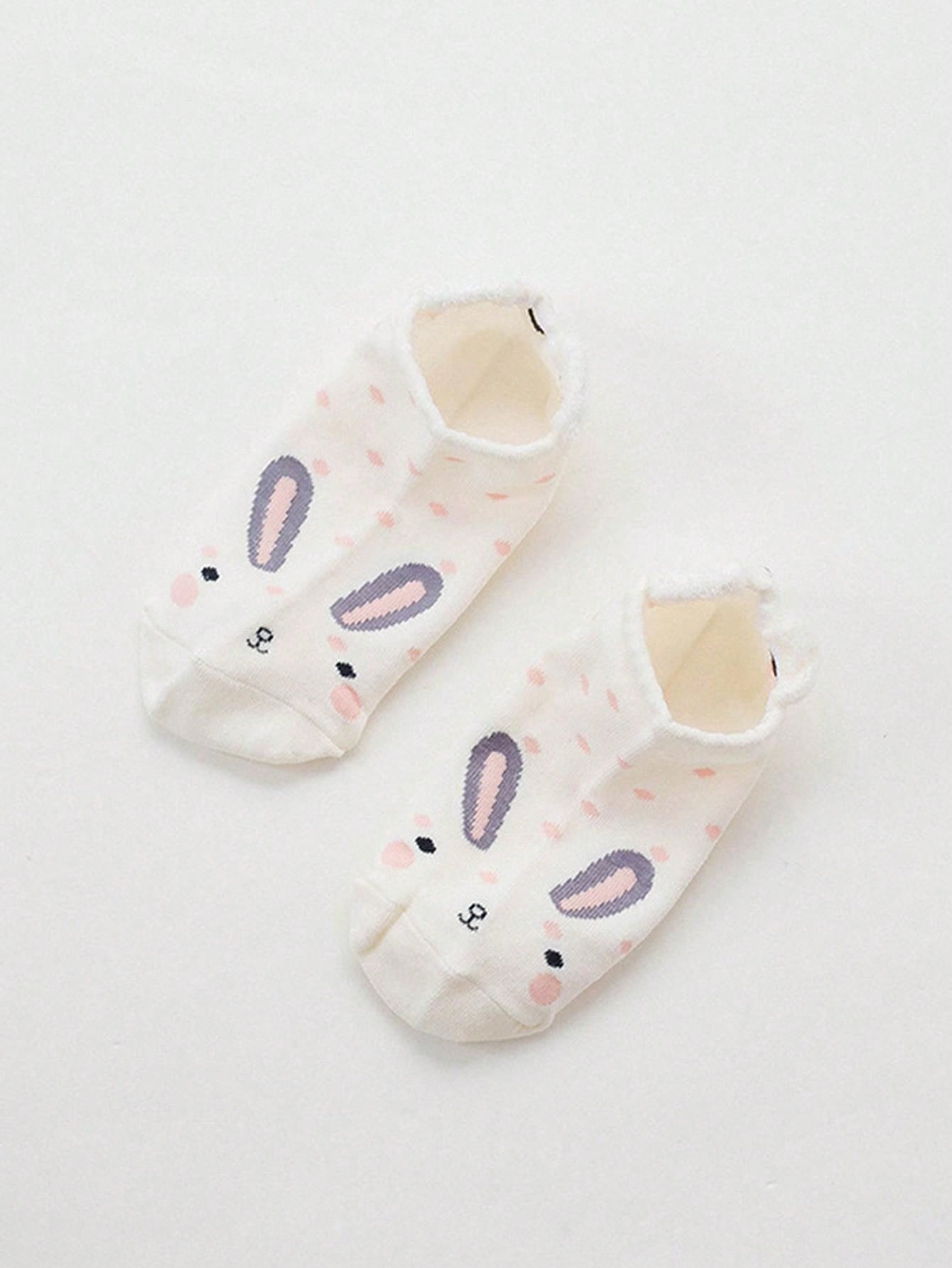 16 Paires (expédiées au hasard) Chaussettes courtes pour femmes avec motif d'animal de dessin animé créatif et mignon, oreilles en peluche 3D, confortables et polyvalentes, convient pour une tenue quotidienne et des tenues de voyage