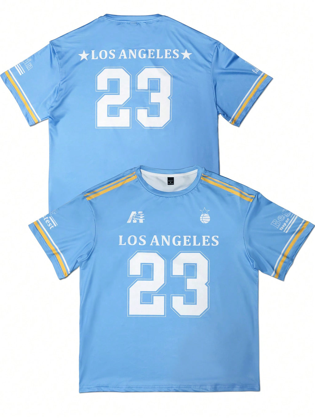 T-shirt casual en jersey à manches courtes pour homme avec imprimé de lettres