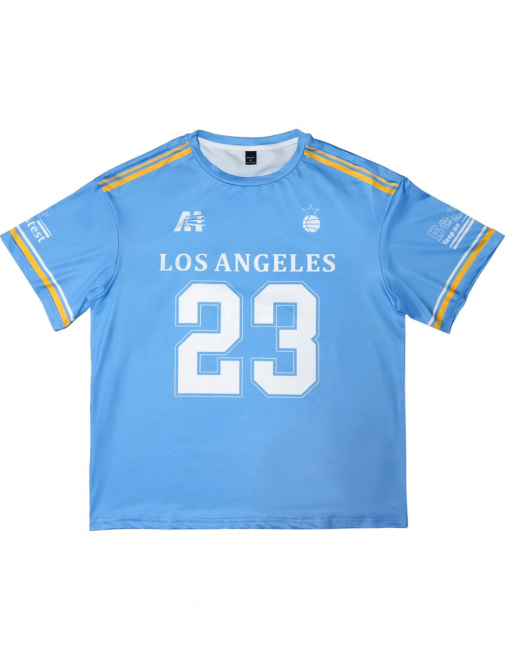 T-shirt casual en jersey à manches courtes pour homme avec imprimé de lettres