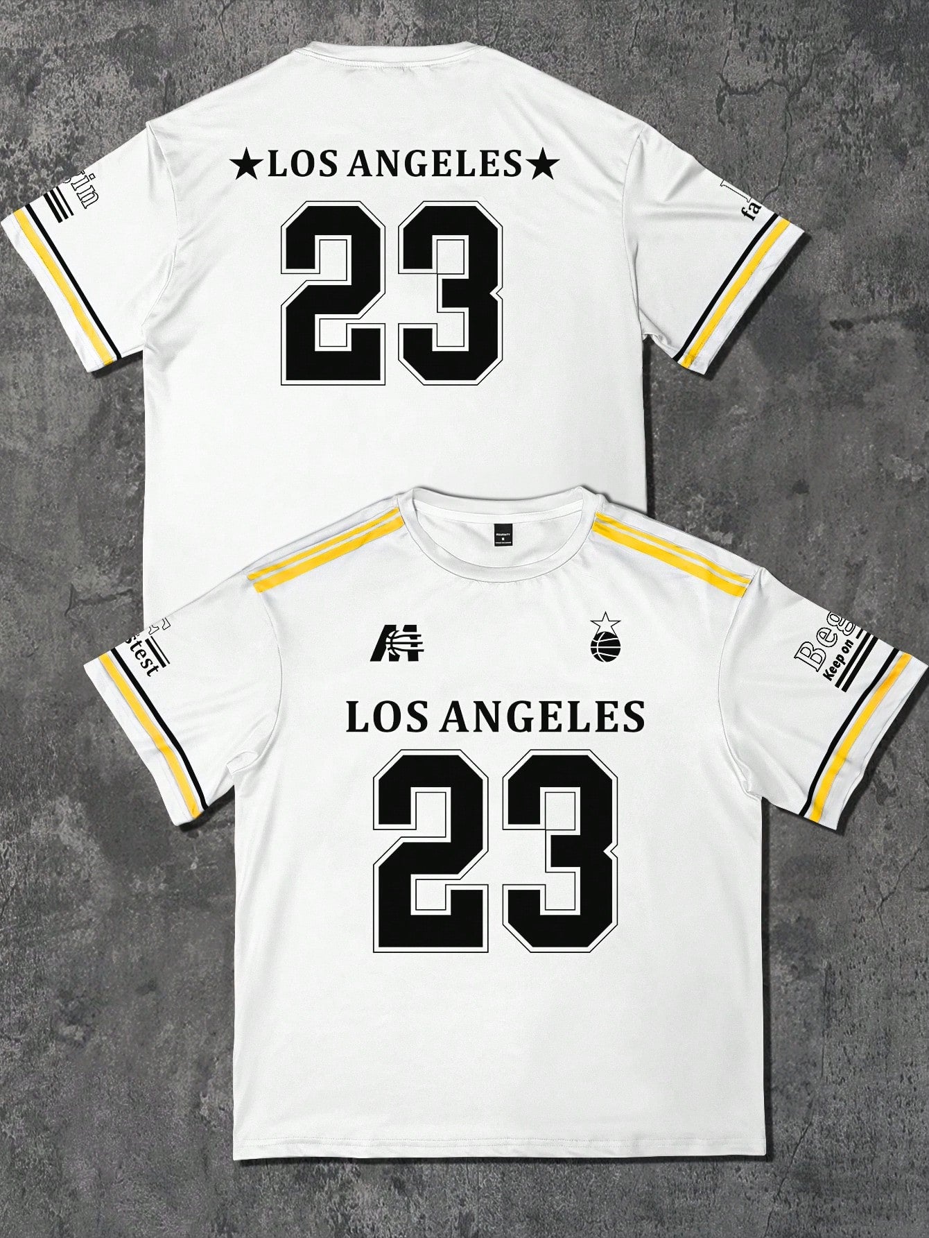 T-shirt casual en jersey à manches courtes pour homme avec imprimé de lettres