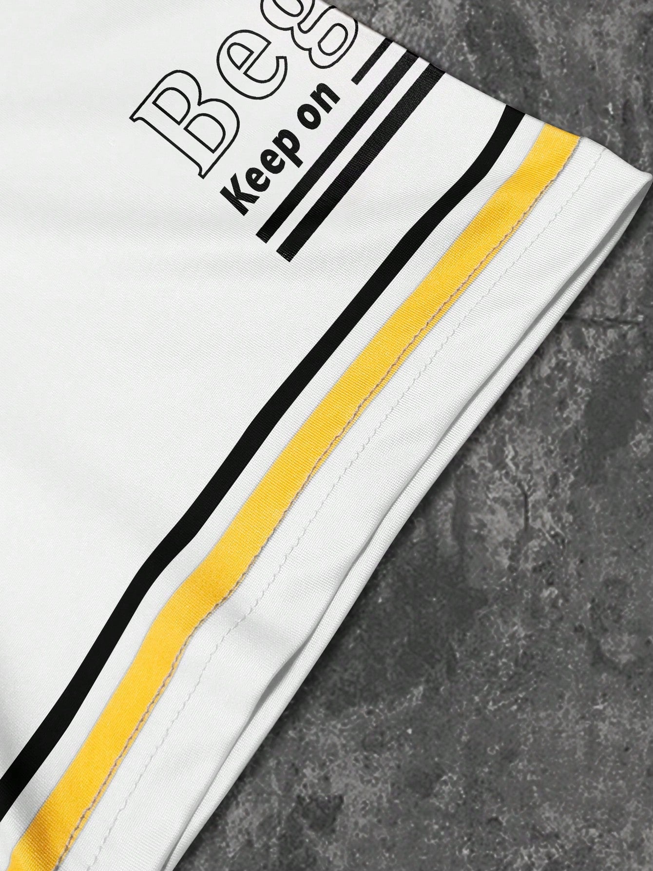 T-shirt casual en jersey à manches courtes pour homme avec imprimé de lettres