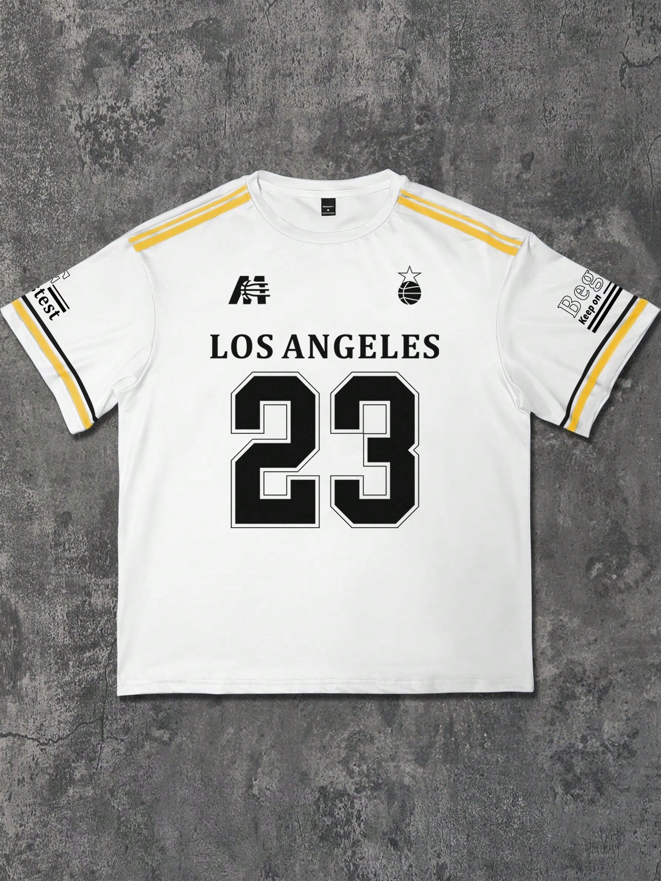 T-shirt casual en jersey à manches courtes pour homme avec imprimé de lettres