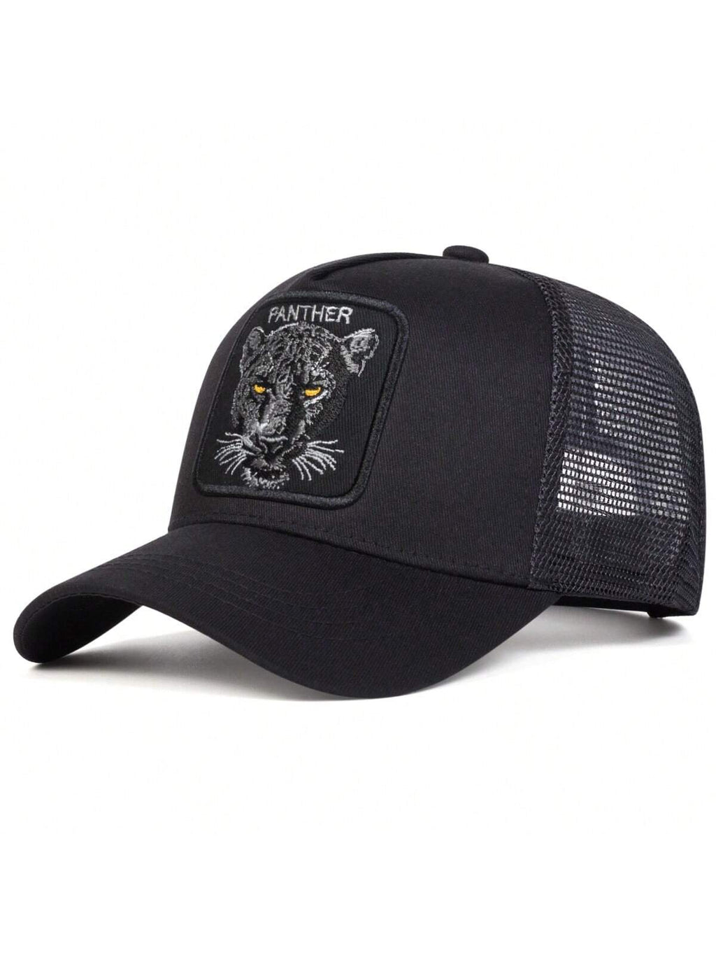 1 pièce Casquette de baseball pour hommes avec broderie léopard, casquette en filet décontractée pour une protection solaire en extérieur lors des voyages ou de vacances à la plage au printemps et en automne