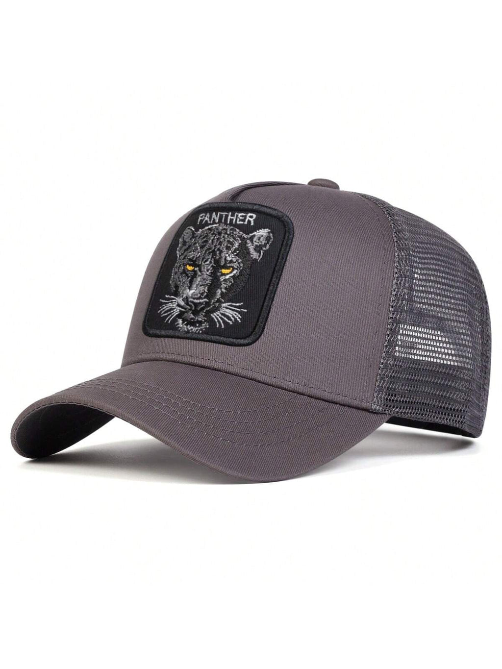 1 pièce Casquette de baseball pour hommes avec broderie léopard, casquette en filet décontractée pour une protection solaire en extérieur lors des voyages ou de vacances à la plage au printemps et en automne