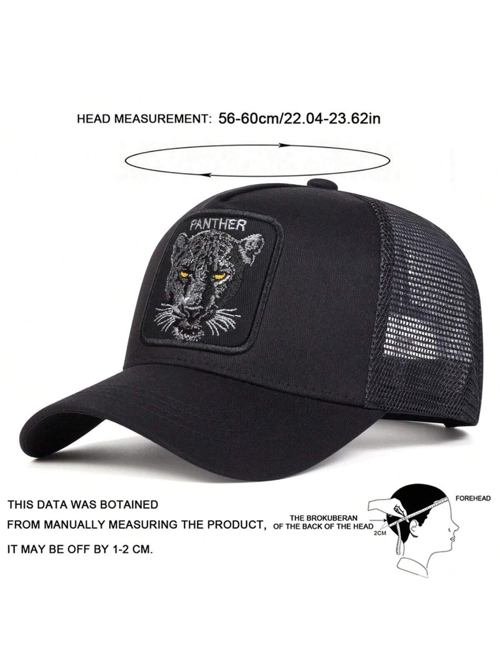1 pièce Casquette de baseball pour hommes avec broderie léopard, casquette en filet décontractée pour une protection solaire en extérieur lors des voyages ou de vacances à la plage au printemps et en automne