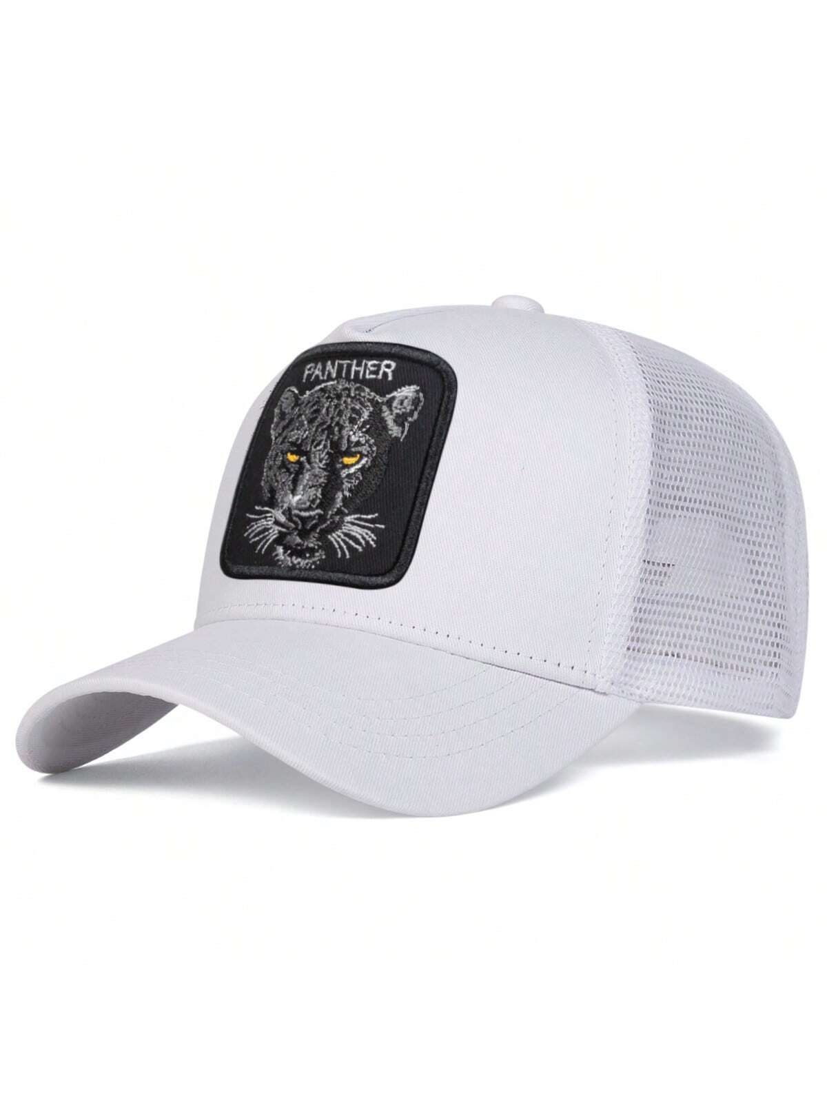 1 pièce Casquette de baseball pour hommes avec broderie léopard, casquette en filet décontractée pour une protection solaire en extérieur lors des voyages ou de vacances à la plage au printemps et en automne