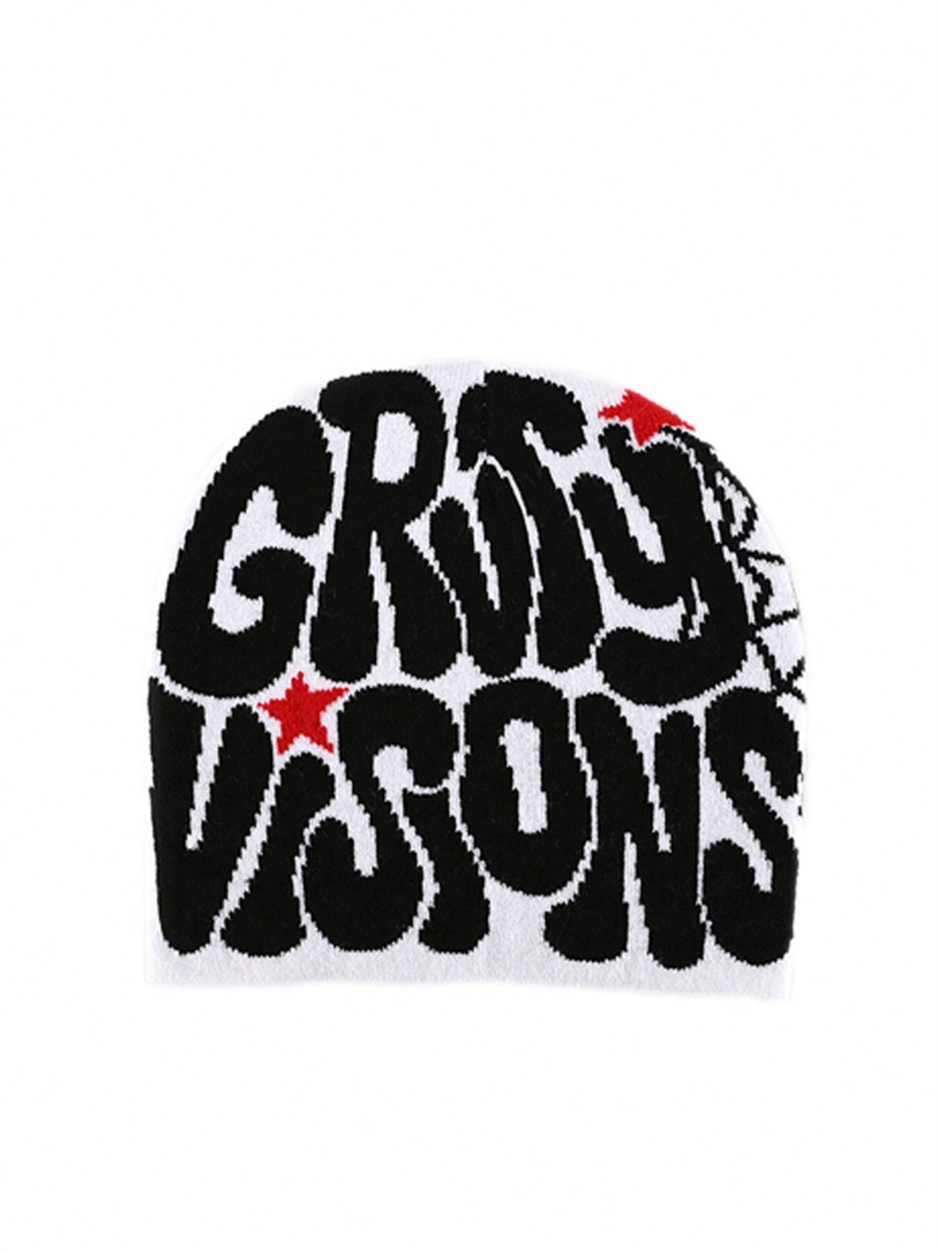 2 pièces Bonnet "GRVTY VISIONS" Hip Hop Unisexe Style Y2K Chapeau tricoté chaud pour l'extérieur Chapeau thermique pour hommes et femmes Tenue d'automne
