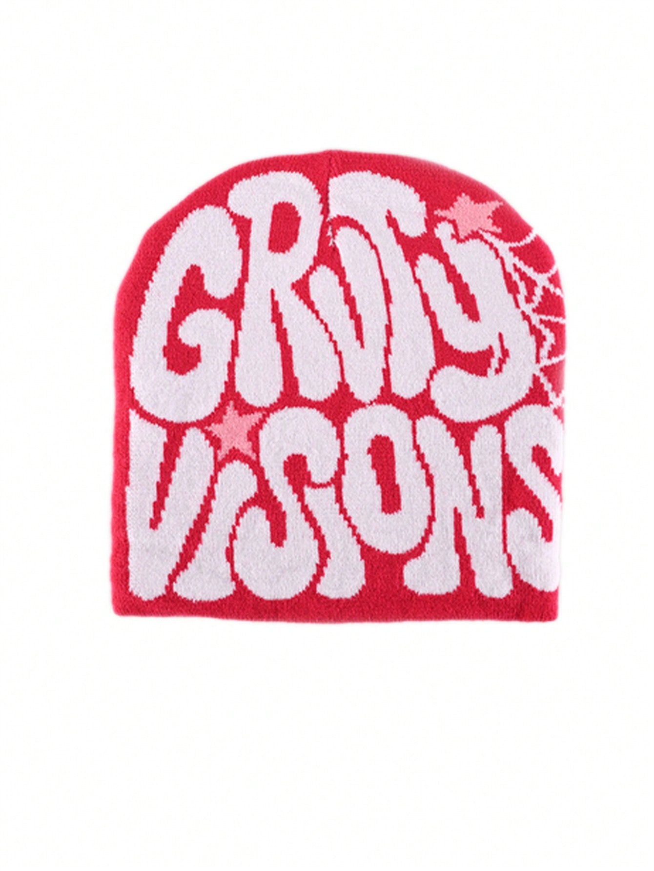2 pièces Bonnet "GRVTY VISIONS" Hip Hop Unisexe Style Y2K Chapeau tricoté chaud pour l'extérieur Chapeau thermique pour hommes et femmes Tenue d'automne