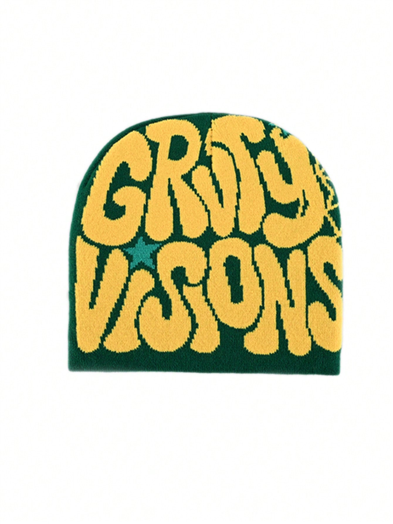 2 pièces Bonnet "GRVTY VISIONS" Hip Hop Unisexe Style Y2K Chapeau tricoté chaud pour l'extérieur Chapeau thermique pour hommes et femmes Tenue d'automne