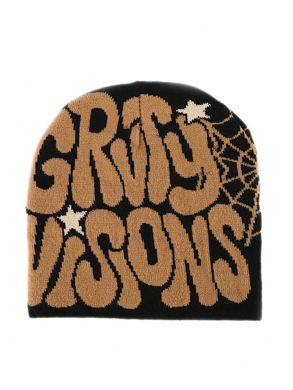 2 pièces Bonnet "GRVTY VISIONS" Hip Hop Unisexe Style Y2K Chapeau tricoté chaud pour l'extérieur Chapeau thermique pour hommes et femmes Tenue d'automne
