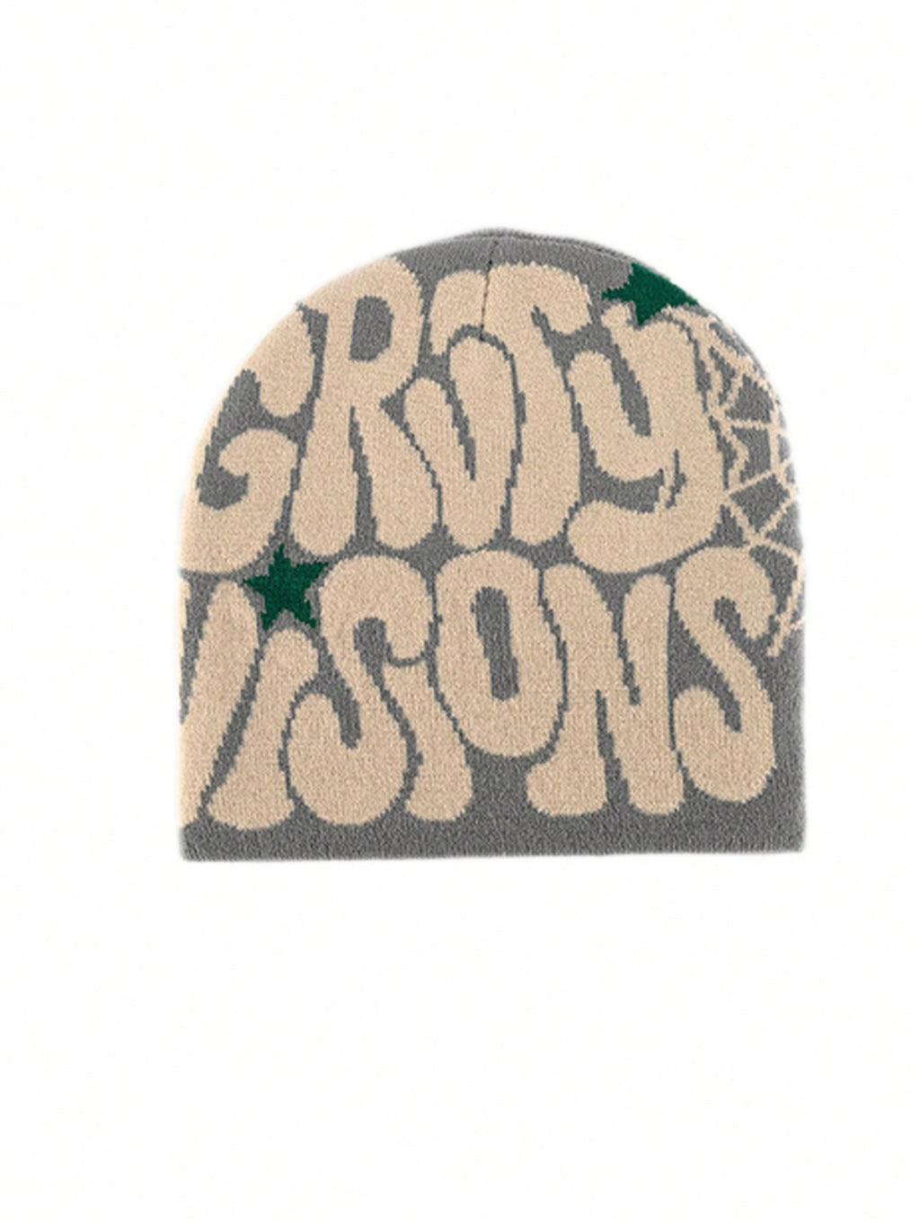 2 pièces Bonnet "GRVTY VISIONS" Hip Hop Unisexe Style Y2K Chapeau tricoté chaud pour l'extérieur Chapeau thermique pour hommes et femmes Tenue d'automne