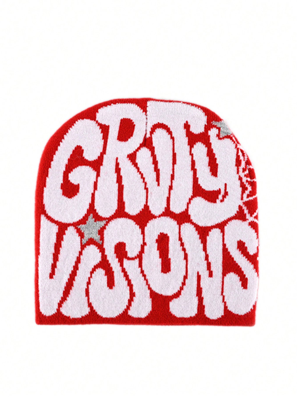 2 pièces Bonnet "GRVTY VISIONS" Hip Hop Unisexe Style Y2K Chapeau tricoté chaud pour l'extérieur Chapeau thermique pour hommes et femmes Tenue d'automne