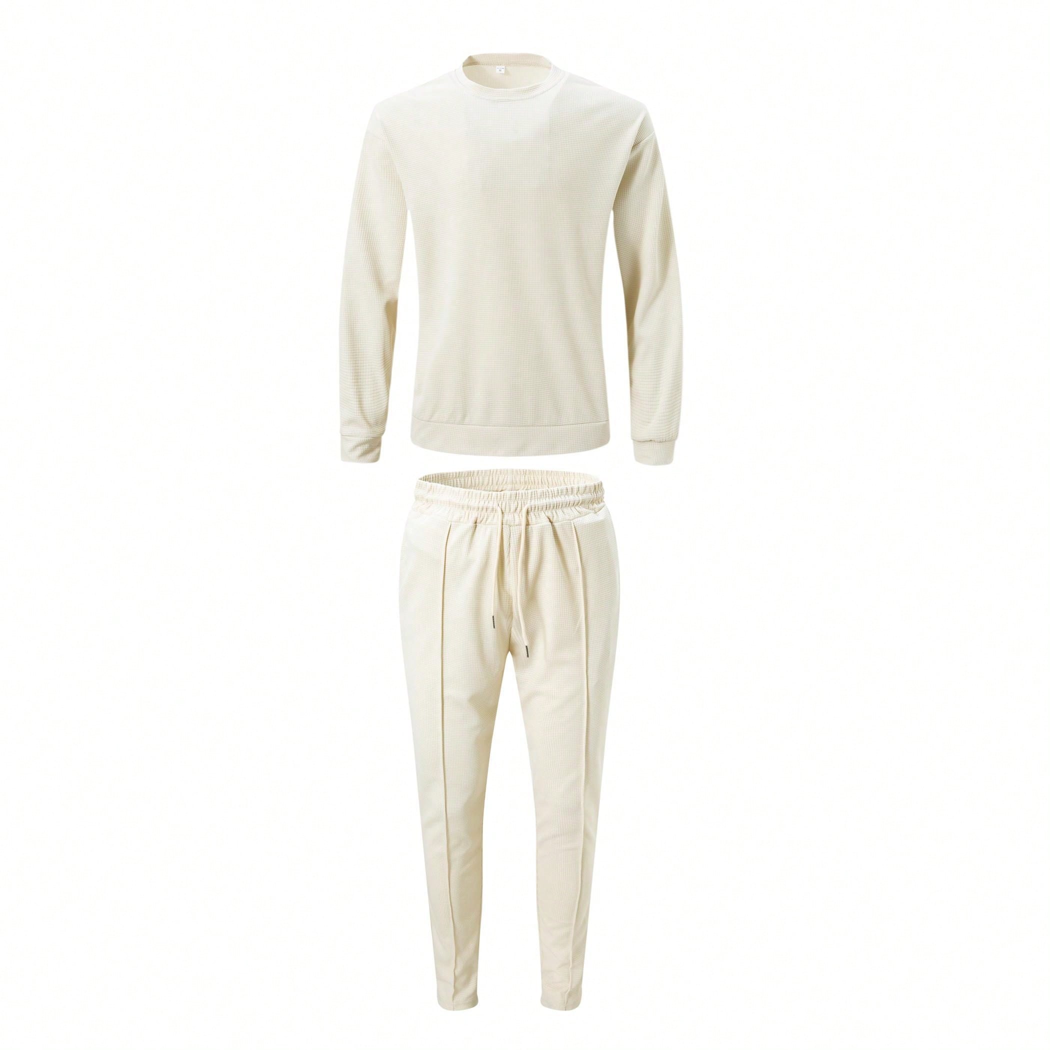 Ensemble 2 pièces de vêtements pour hommes en tissu gaufré