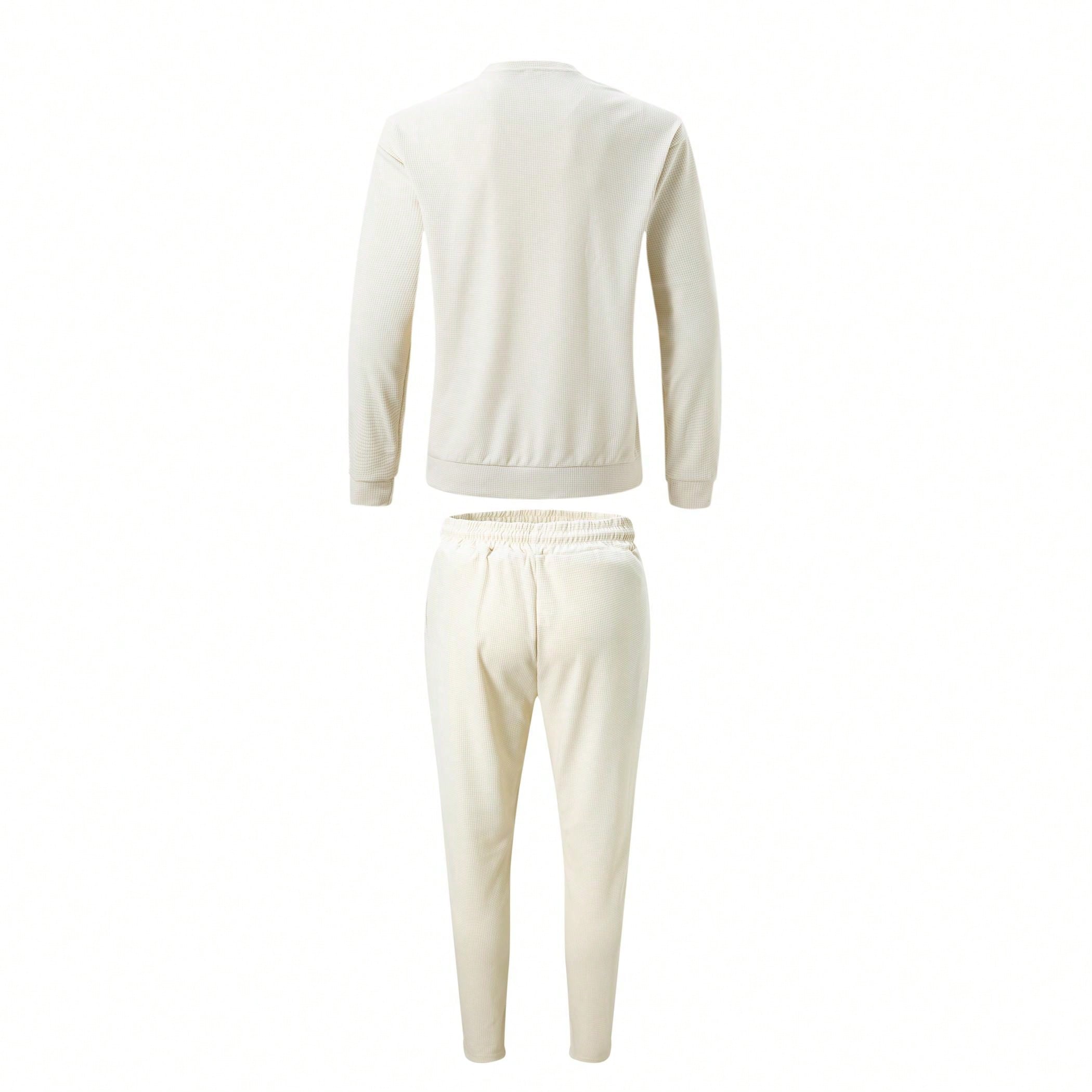 Ensemble 2 pièces de vêtements pour hommes en tissu gaufré