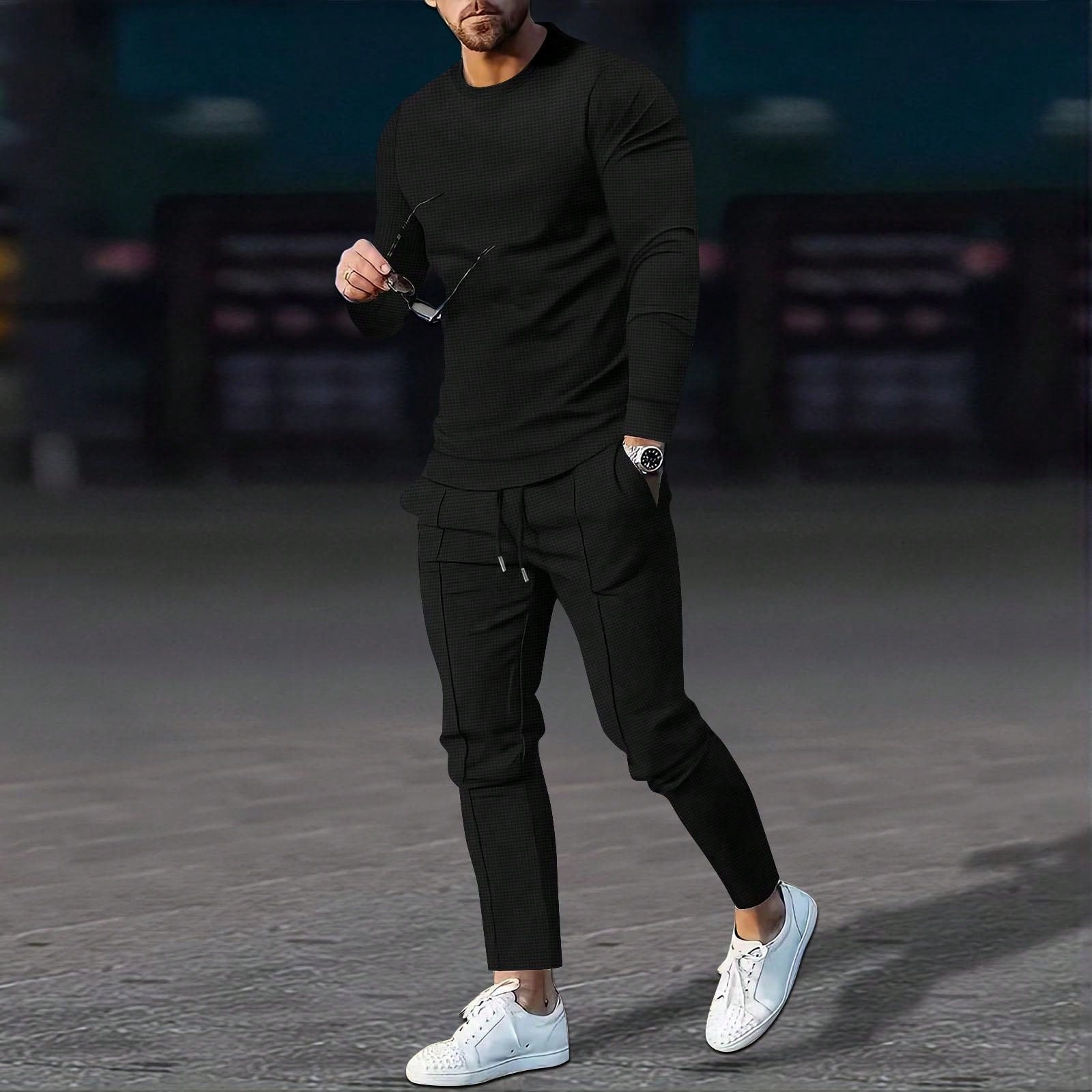 Ensemble 2 pièces de vêtements pour hommes en tissu gaufré
