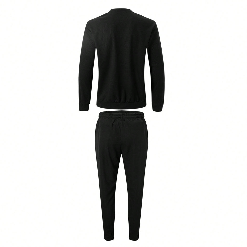 Ensemble 2 pièces de vêtements pour hommes en tissu gaufré