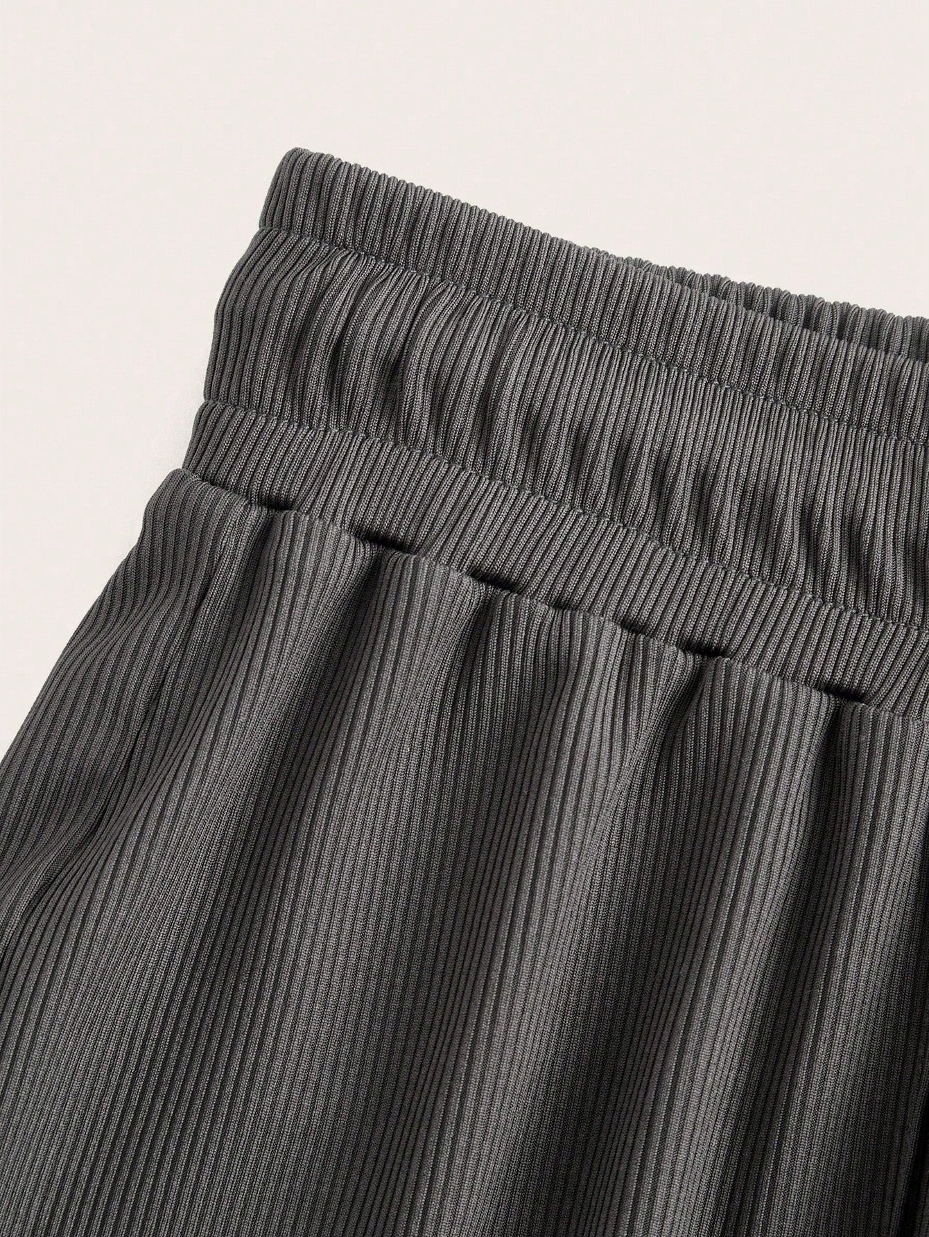 Flirla 2 pièces/Set Combinaison grise col en U grande taille jambes évasées, combinaison ajustée décontracté mode minimaliste pour sortie