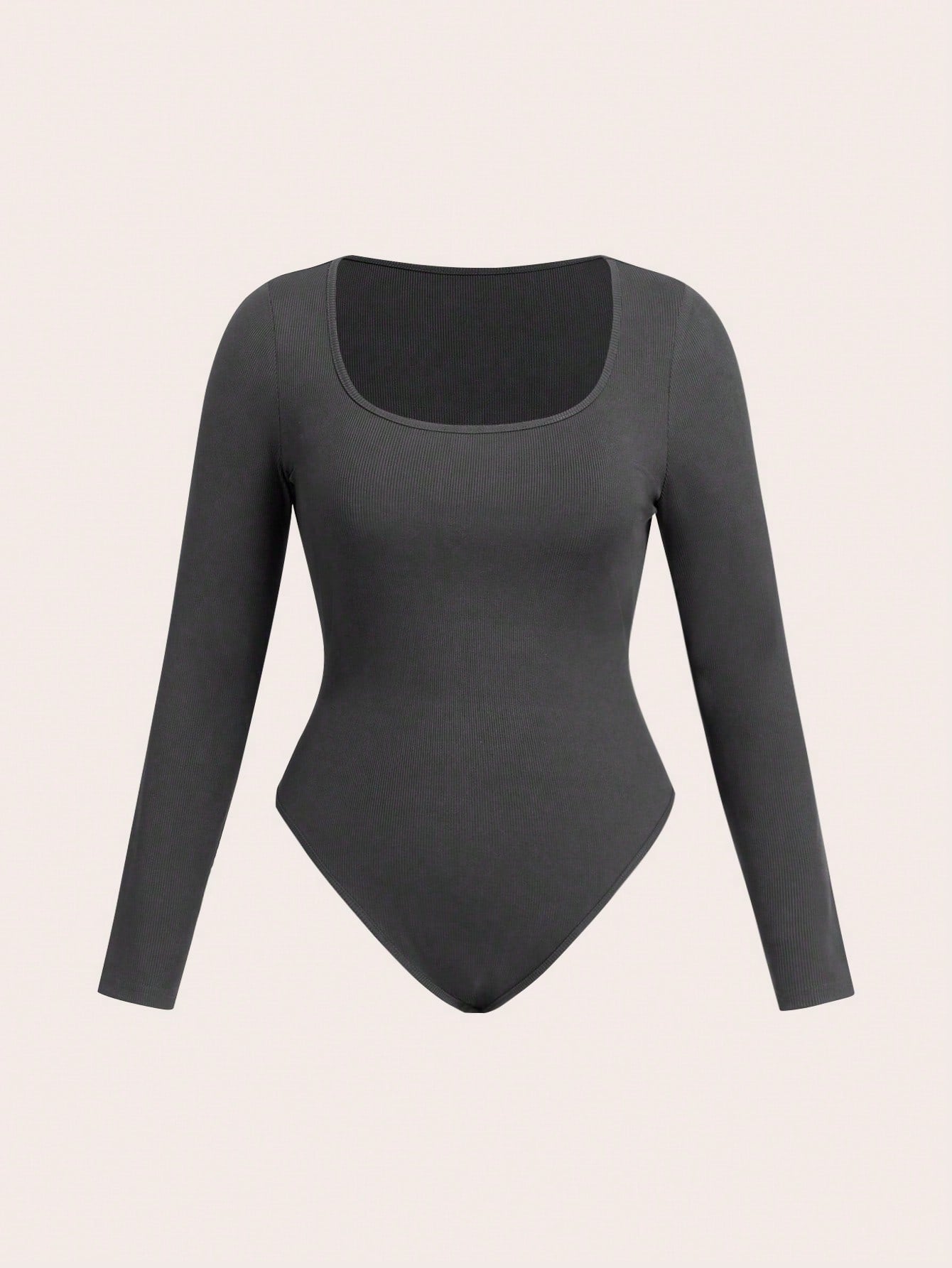 Flirla 2 pièces/Set Combinaison grise col en U grande taille jambes évasées, combinaison ajustée décontracté mode minimaliste pour sortie