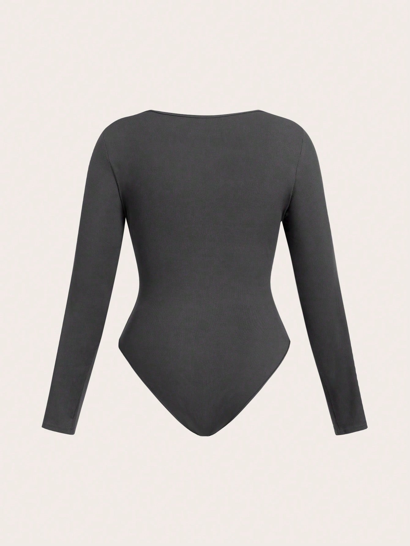 Flirla 2 pièces/Set Combinaison grise col en U grande taille jambes évasées, combinaison ajustée décontracté mode minimaliste pour sortie
