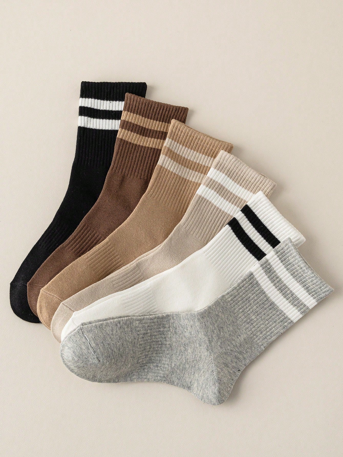 6 paires de chaussettes mi-mollet polyvalentes, respirantes, mode et décontractées pour femmes, convenant aux activités professionnelles, sportives, de course et de cyclisme
