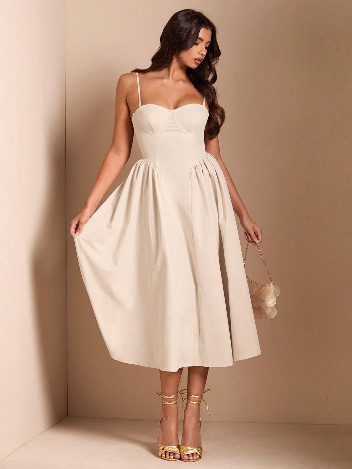 SHEIN BAE Élégante robe longue en tulle pour femmes, convient pour les sorties décontractées, les sorties, les fêtes de boîte de nuit, la saison d'automne