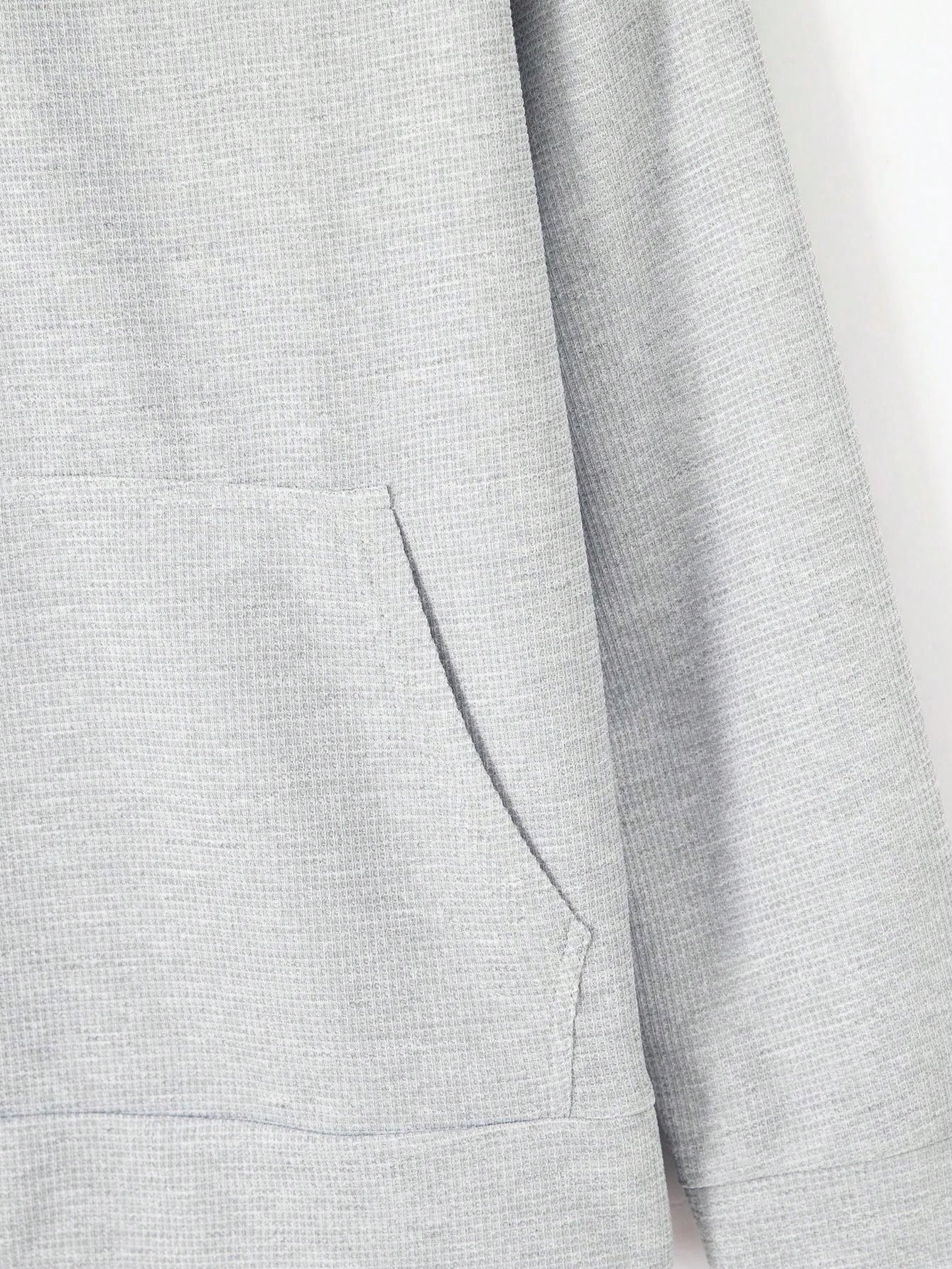 1 set Homme simple de survêtement 2 pièces, Top à col montant zippé manches longues + pantalon, de couleur unie, léger