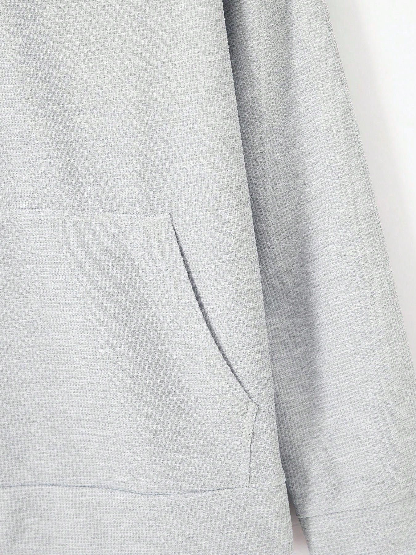 1 set Homme simple de survêtement 2 pièces, Top à col montant zippé manches longues + pantalon, de couleur unie, léger
