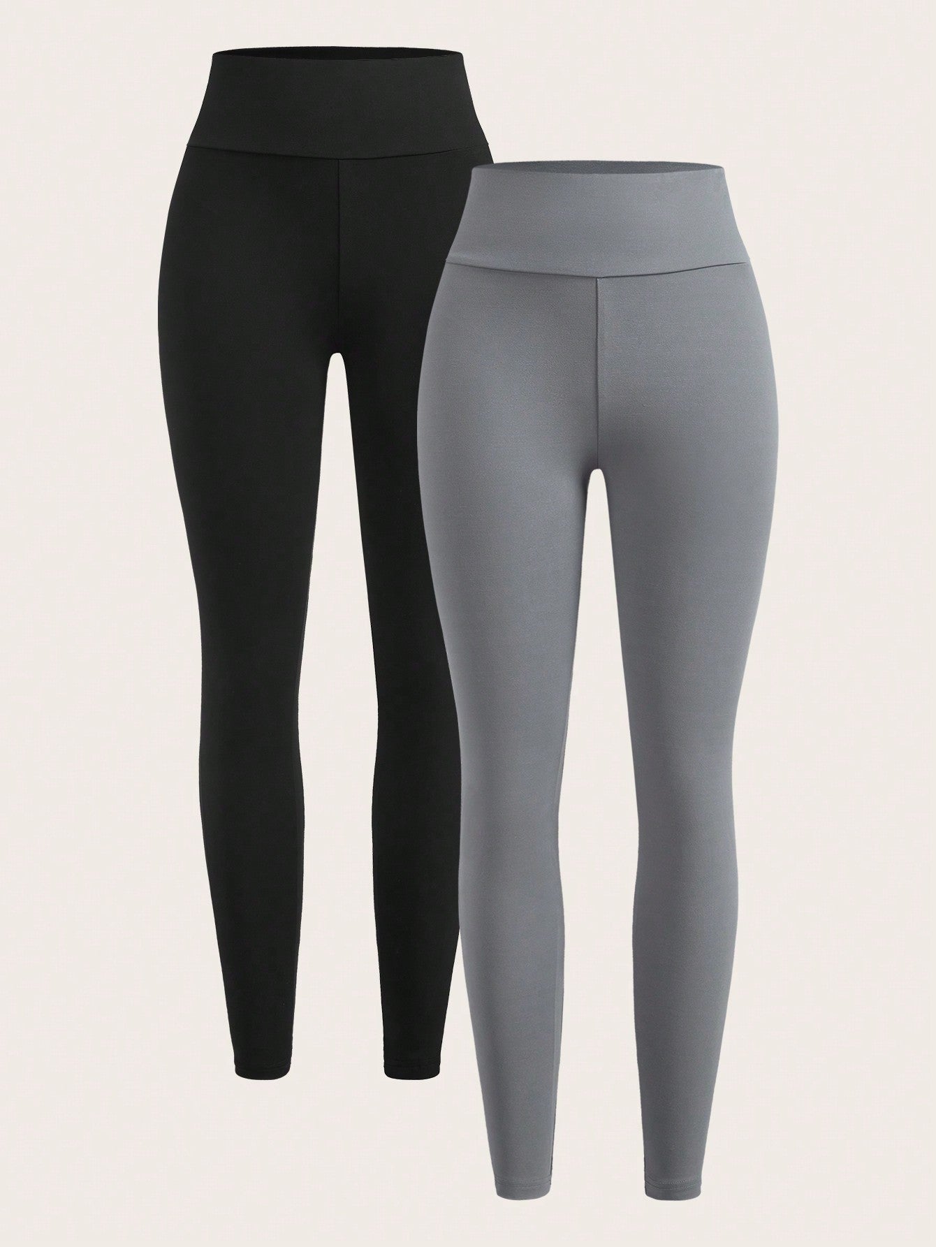 SHEIN EZwear 4 pièces Ensemble de tenue de sport pour femmes, veste zippée couleur unie minimaliste et leggings près du corps