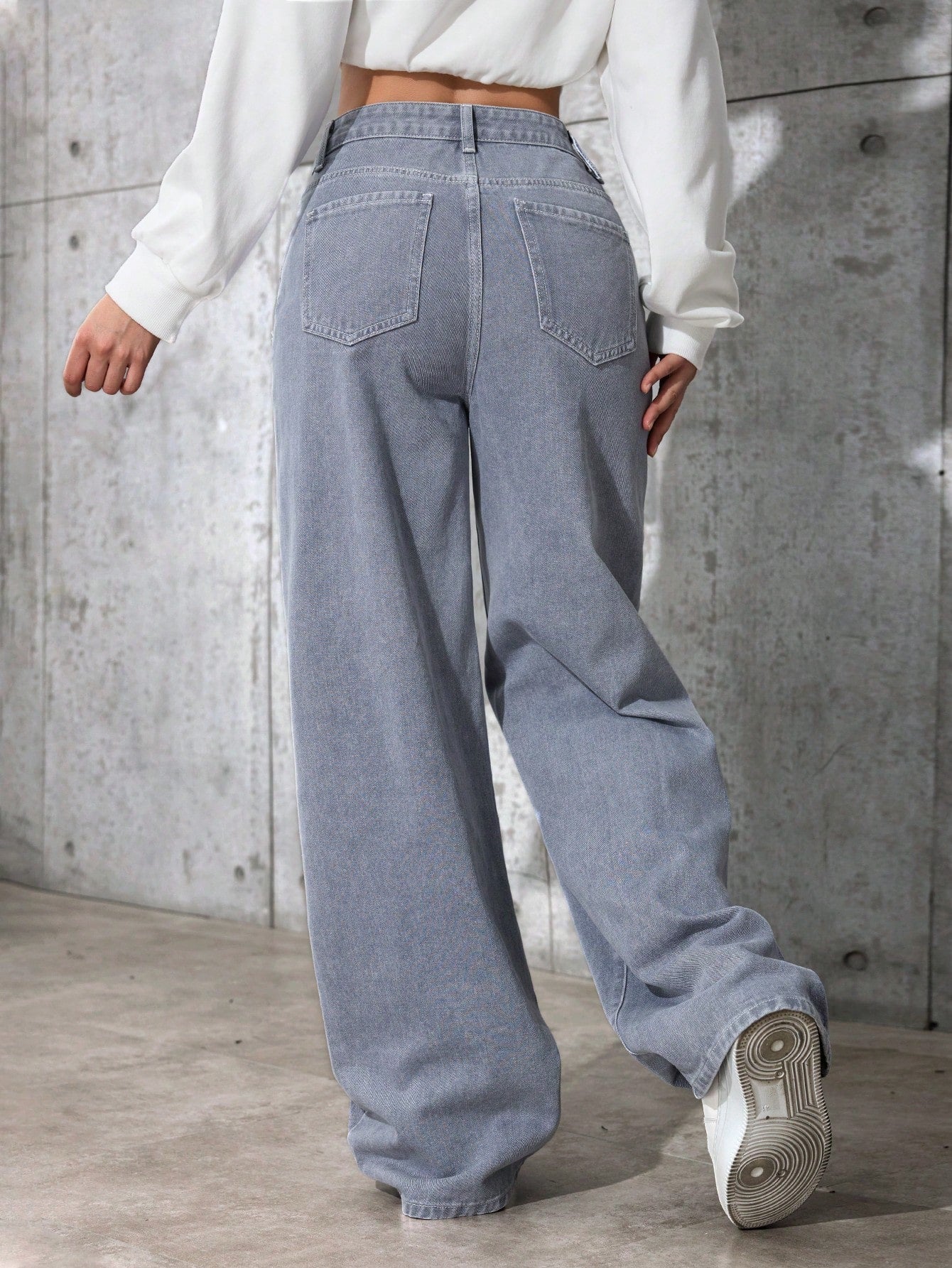 SHEIN EZwear Jean Droit Taille Haute