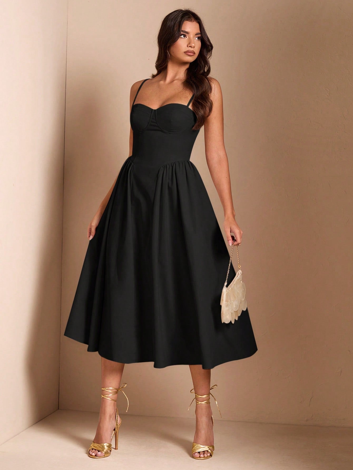 SHEIN BAE Élégante robe longue en tulle pour femmes, convient pour les sorties décontractées, les sorties, les fêtes de boîte de nuit, la saison d'automne