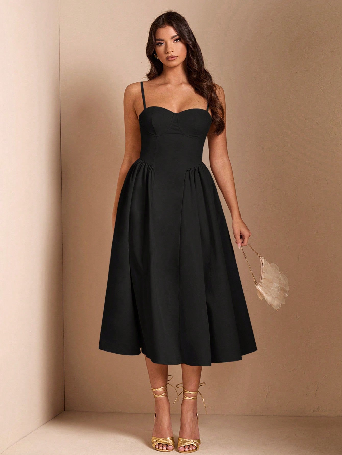 SHEIN BAE Élégante robe longue en tulle pour femmes, convient pour les sorties décontractées, les sorties, les fêtes de boîte de nuit, la saison d'automne