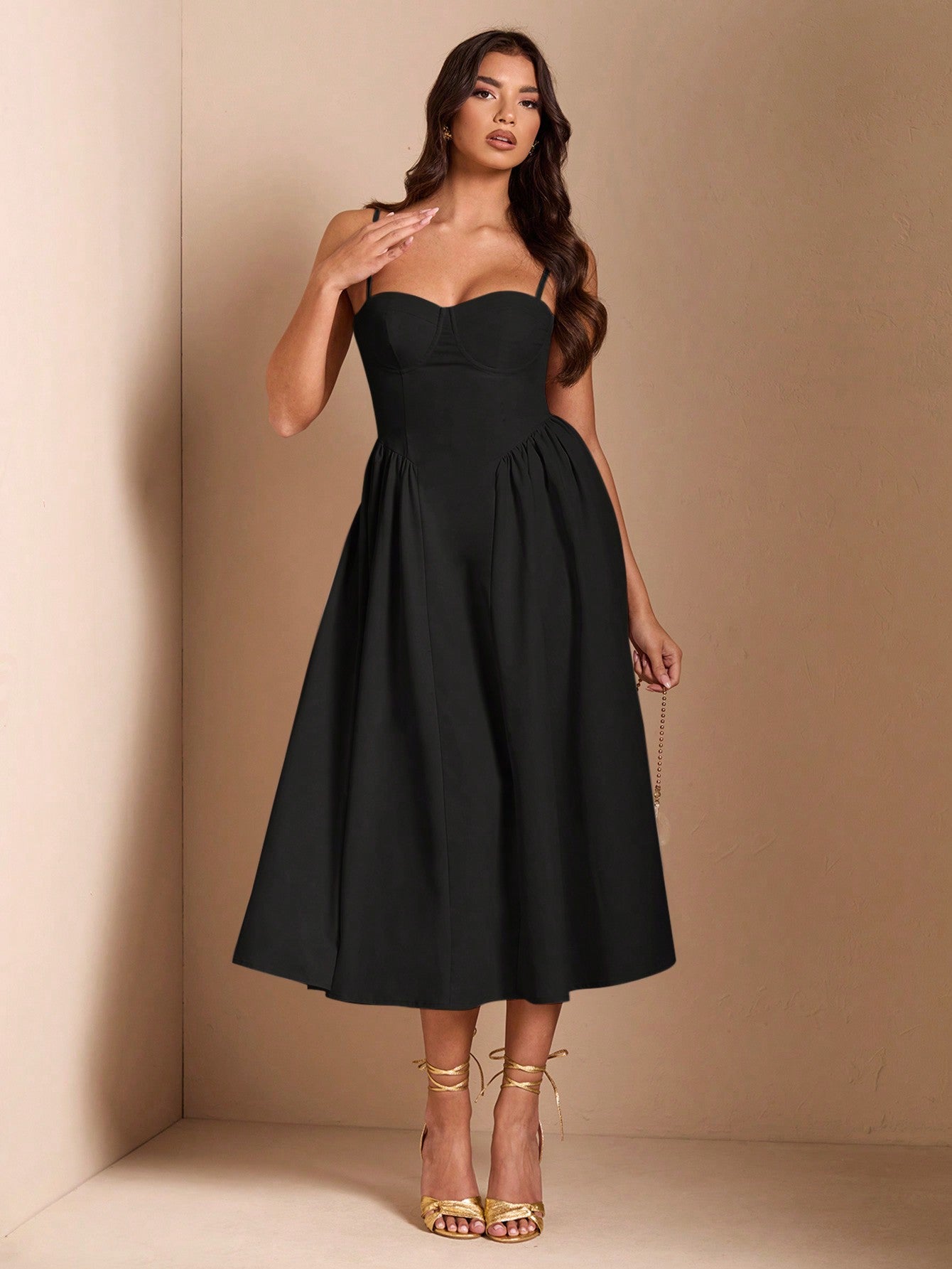 SHEIN BAE Élégante robe longue en tulle pour femmes, convient pour les sorties décontractées, les sorties, les fêtes de boîte de nuit, la saison d'automne