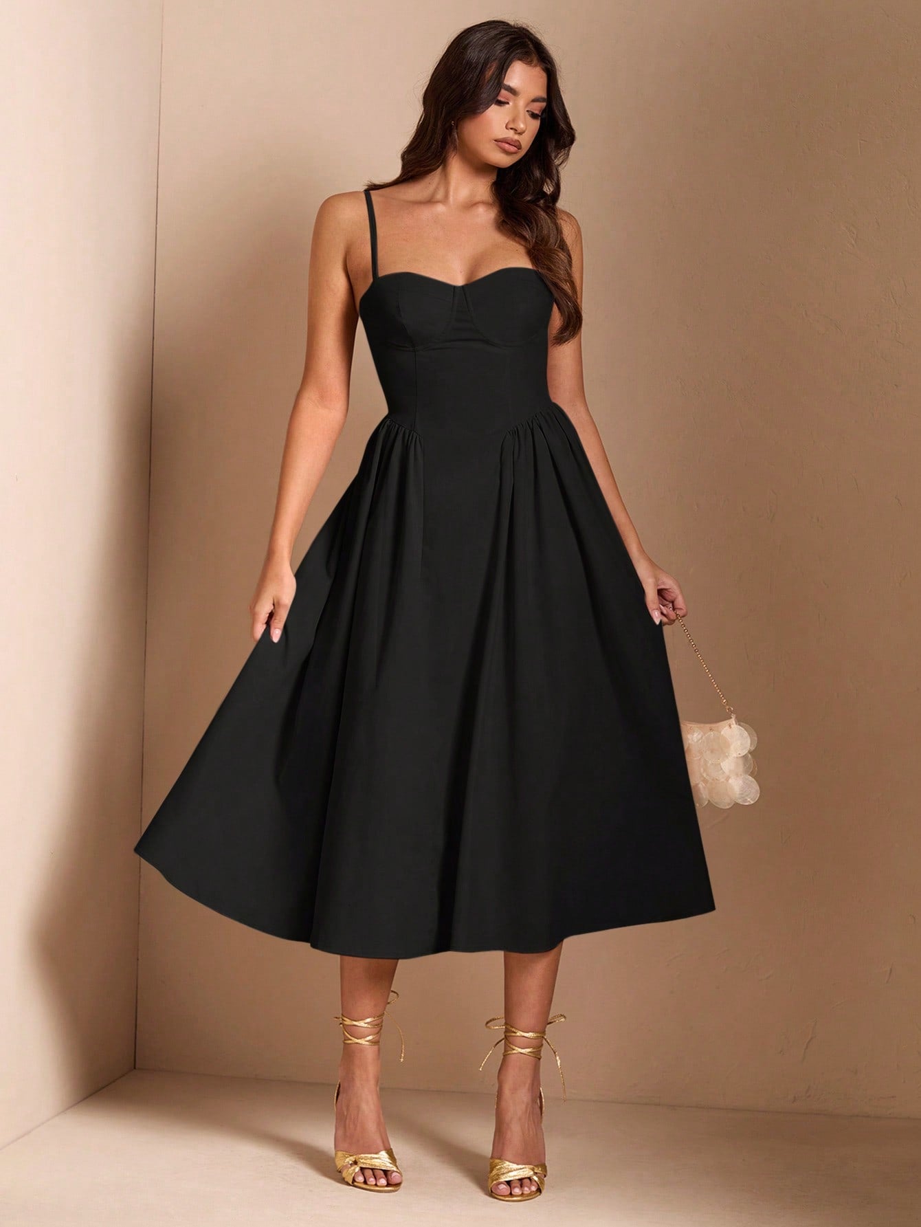 SHEIN BAE Élégante robe longue en tulle pour femmes, convient pour les sorties décontractées, les sorties, les fêtes de boîte de nuit, la saison d'automne