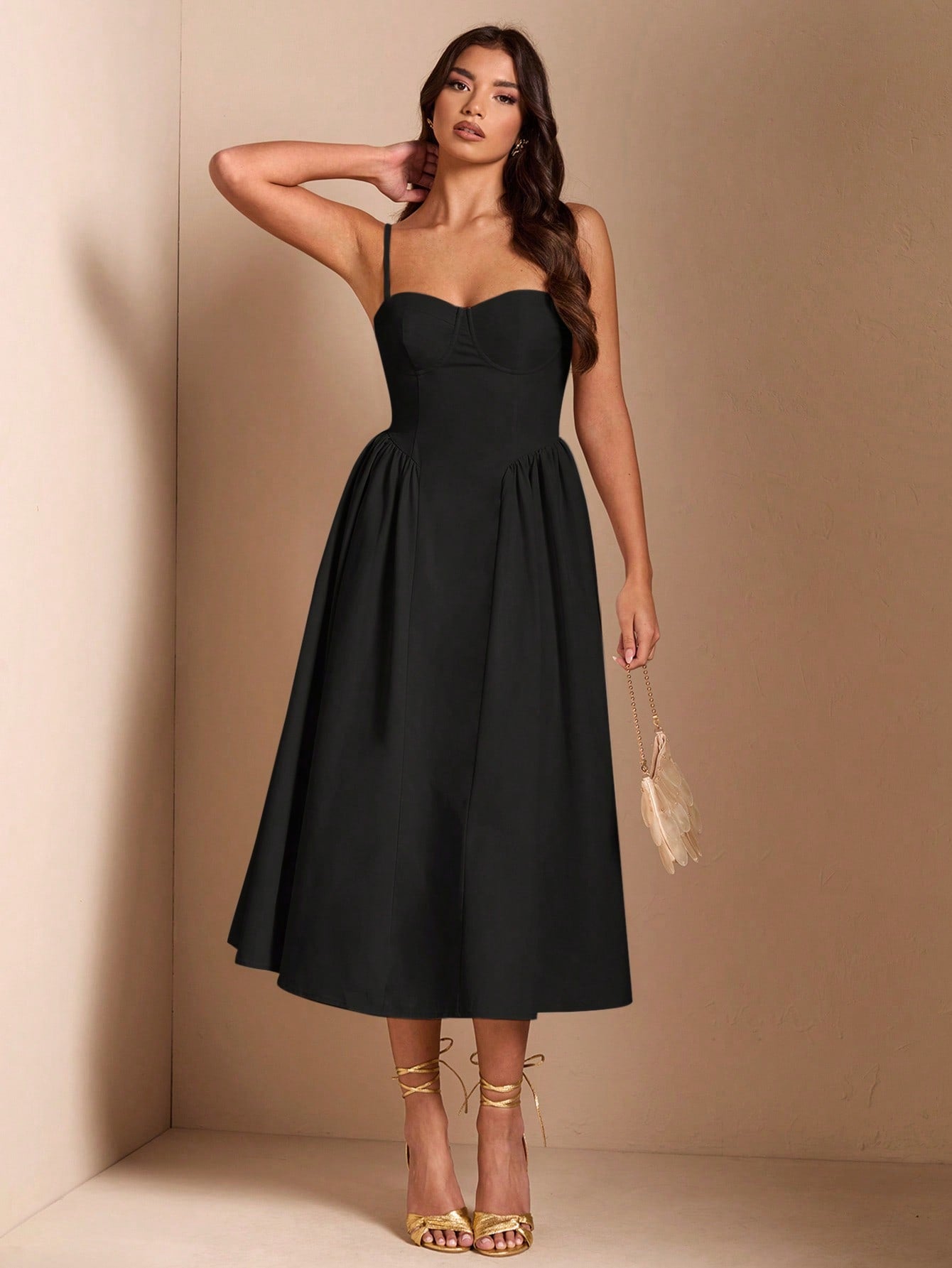 SHEIN BAE Élégante robe longue en tulle pour femmes, convient pour les sorties décontractées, les sorties, les fêtes de boîte de nuit, la saison d'automne