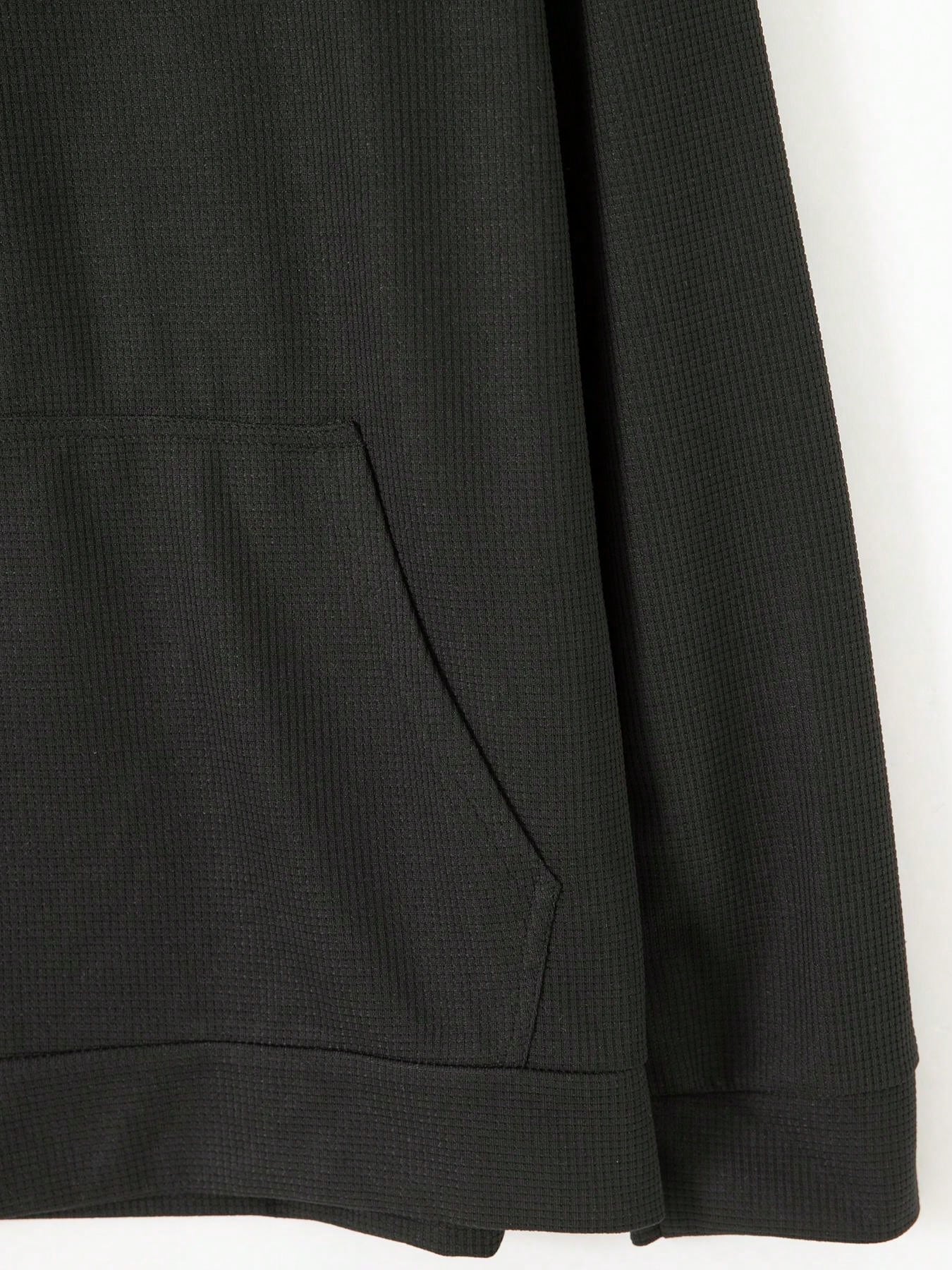 1 set Homme simple de survêtement 2 pièces, Top à col montant zippé manches longues + pantalon, de couleur unie, léger