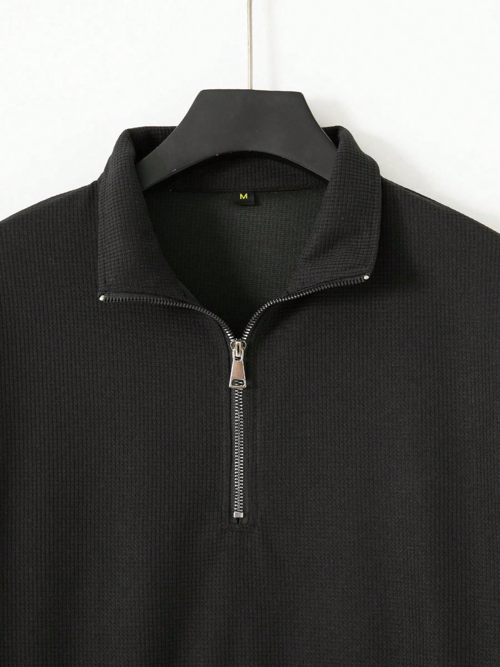 1 set Homme simple de survêtement 2 pièces, Top à col montant zippé manches longues + pantalon, de couleur unie, léger
