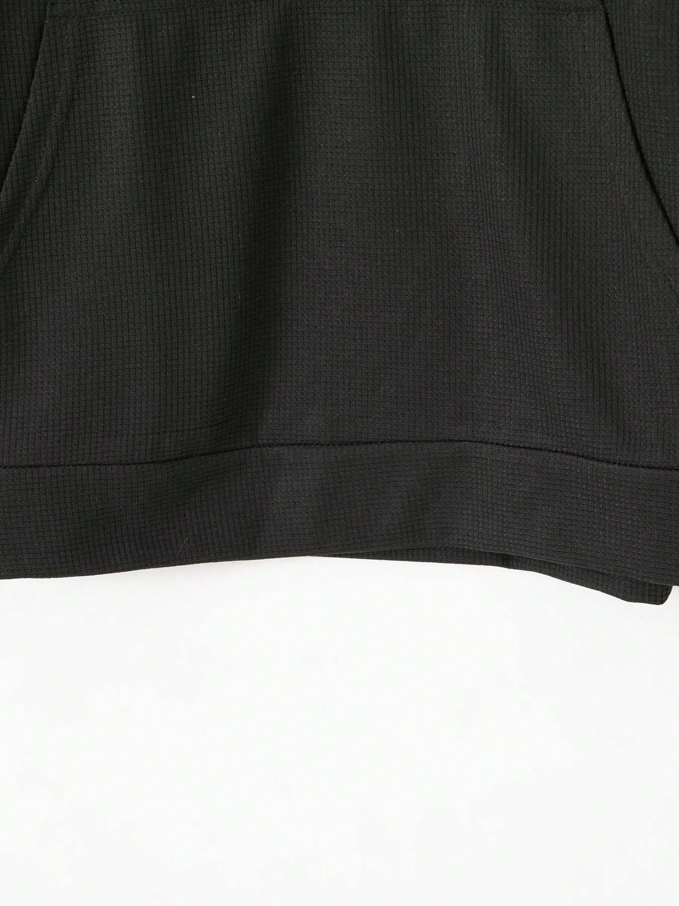 1 set Homme simple de survêtement 2 pièces, Top à col montant zippé manches longues + pantalon, de couleur unie, léger