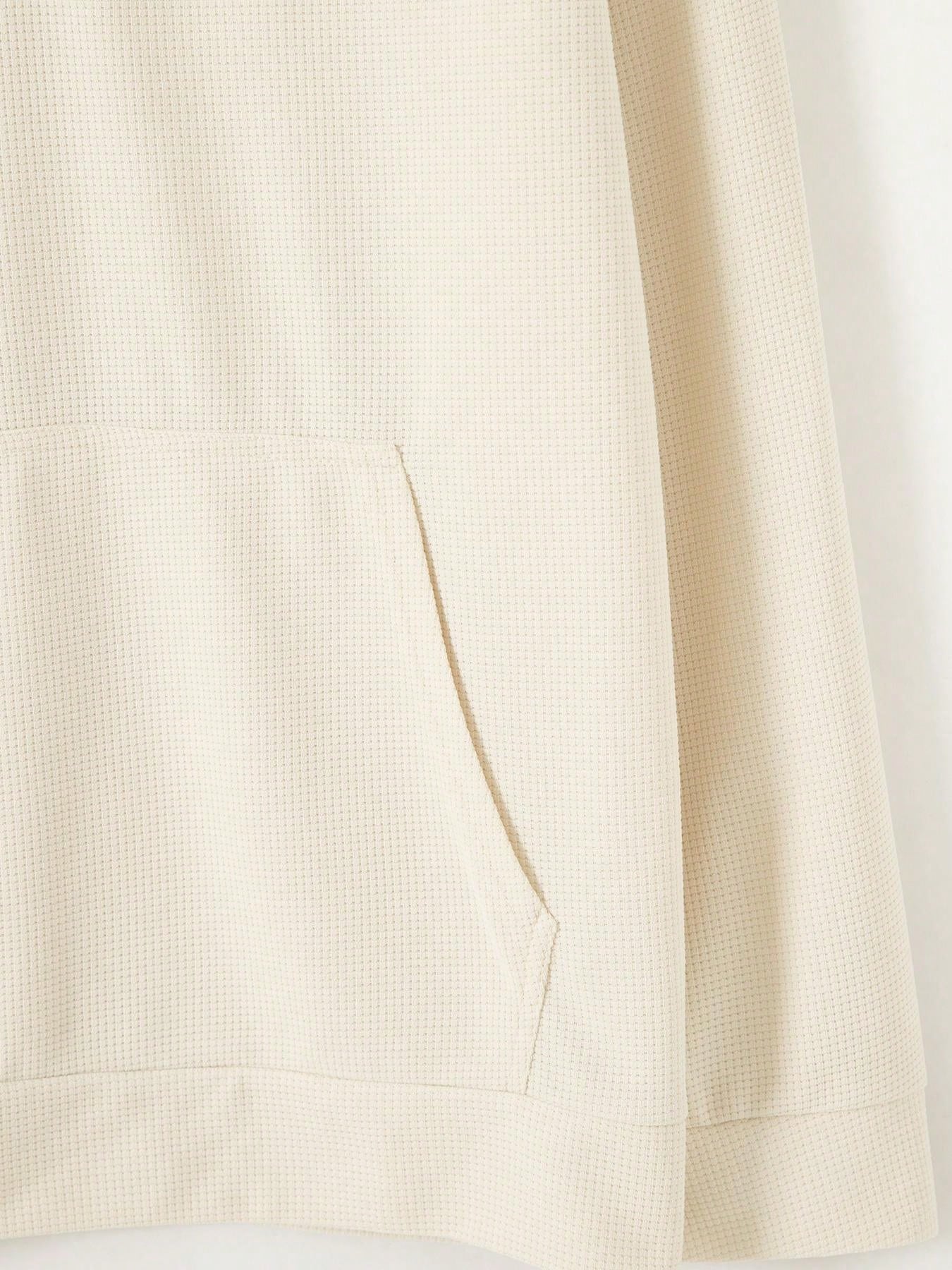 1 set Homme simple de survêtement 2 pièces, Top à col montant zippé manches longues + pantalon, de couleur unie, léger