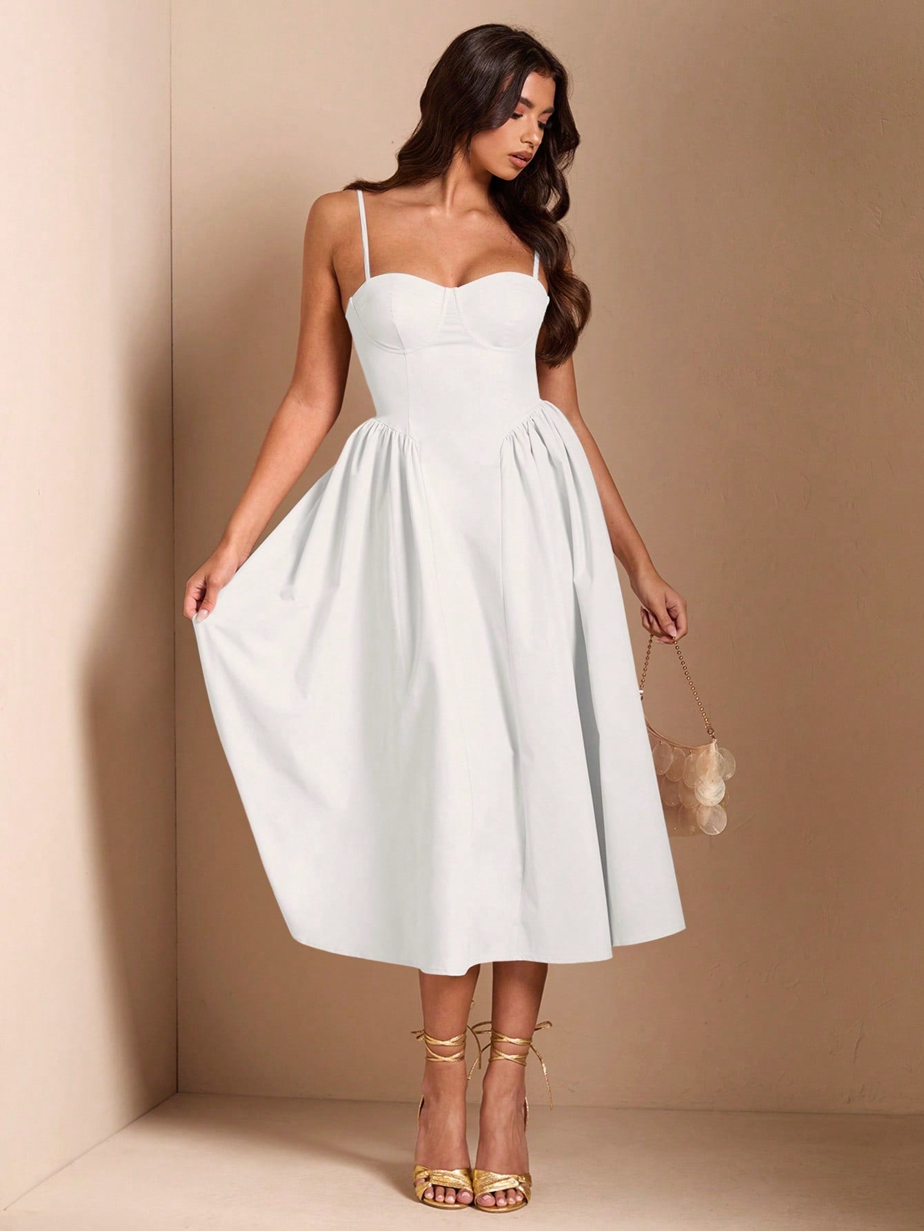 SHEIN BAE Élégante robe longue en tulle pour femmes, convient pour les sorties décontractées, les sorties, les fêtes de boîte de nuit, la saison d'automne